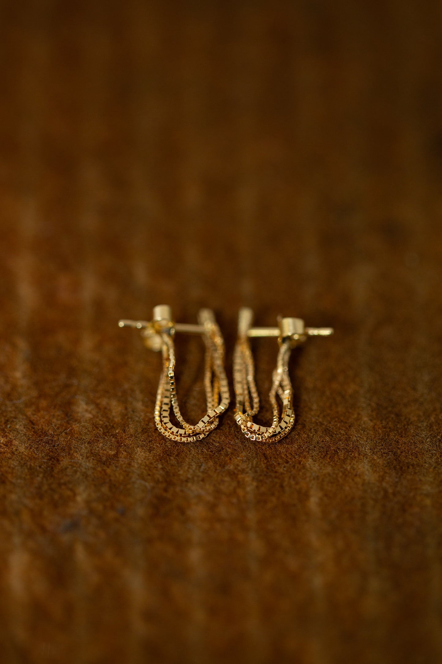 Pair Of Gold Chain Earrings S