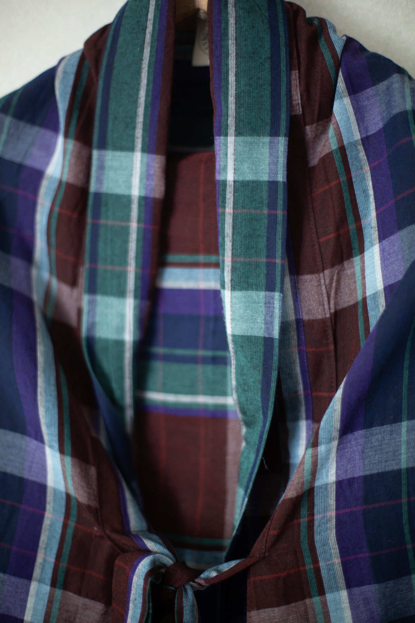 SCARF#33 - MADRAS I BORDEAUX-PURPLE-GREEN