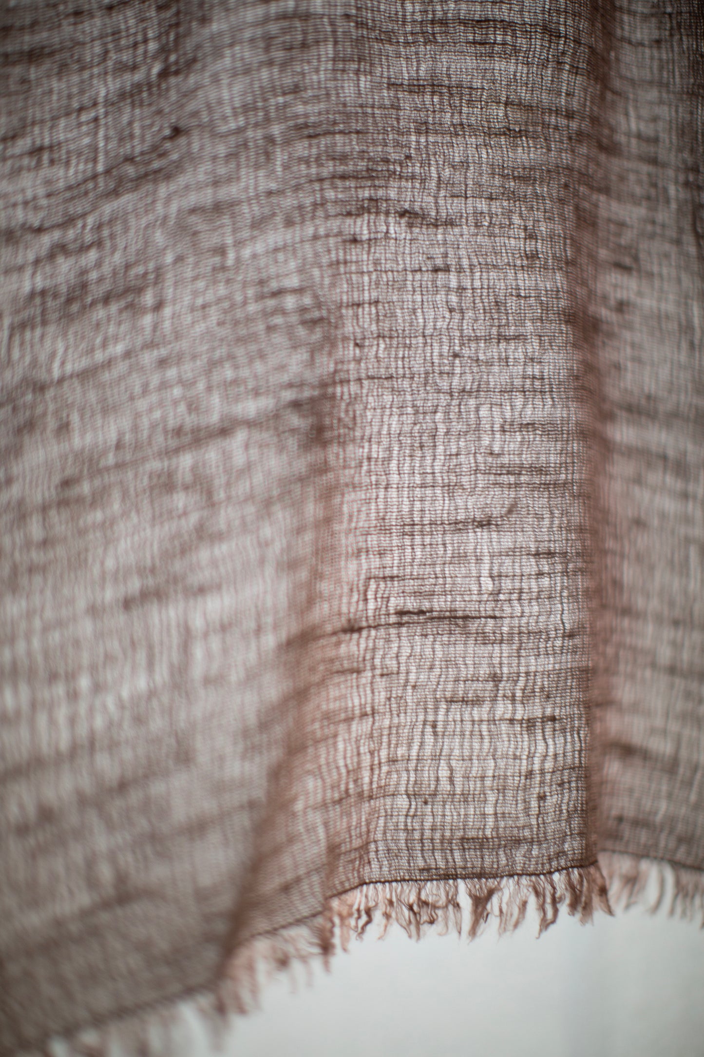 stole in dark horse chestnut tussar silk