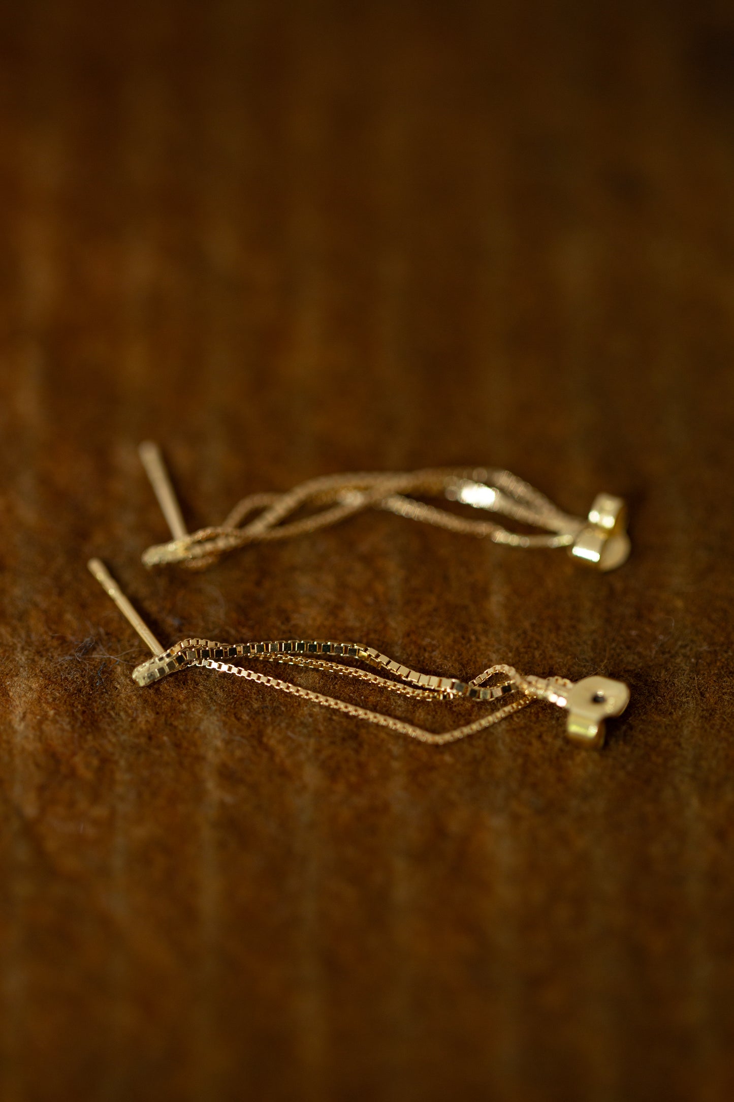 Pair Of Gold Chain Earrings S
