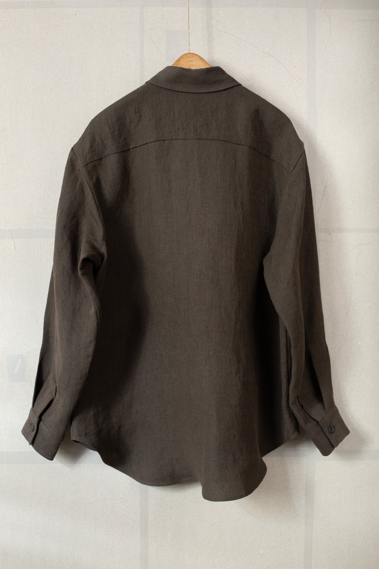 Big Shirt in shale grey dobby weave hemp