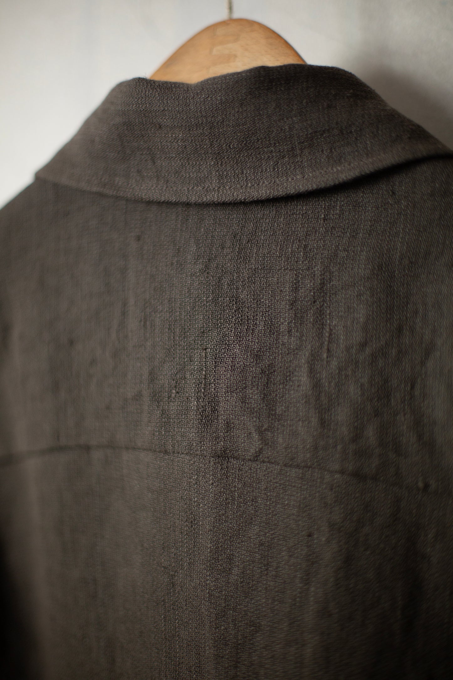 Big Shirt in shale grey dobby weave hemp