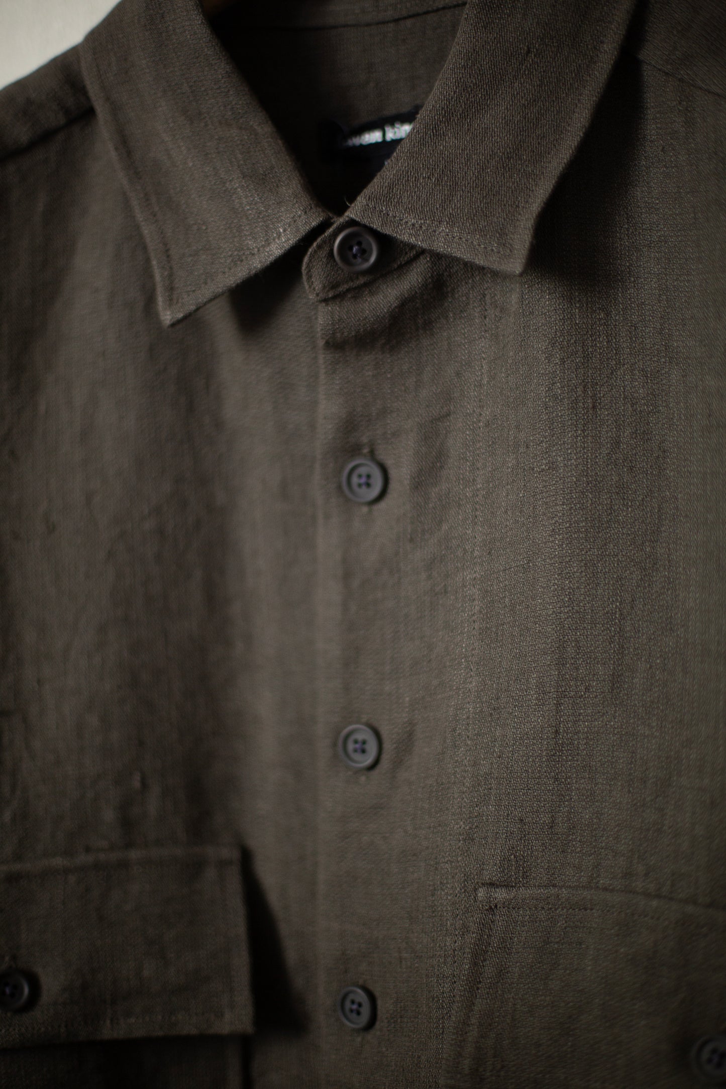 Big Shirt in shale grey dobby weave hemp