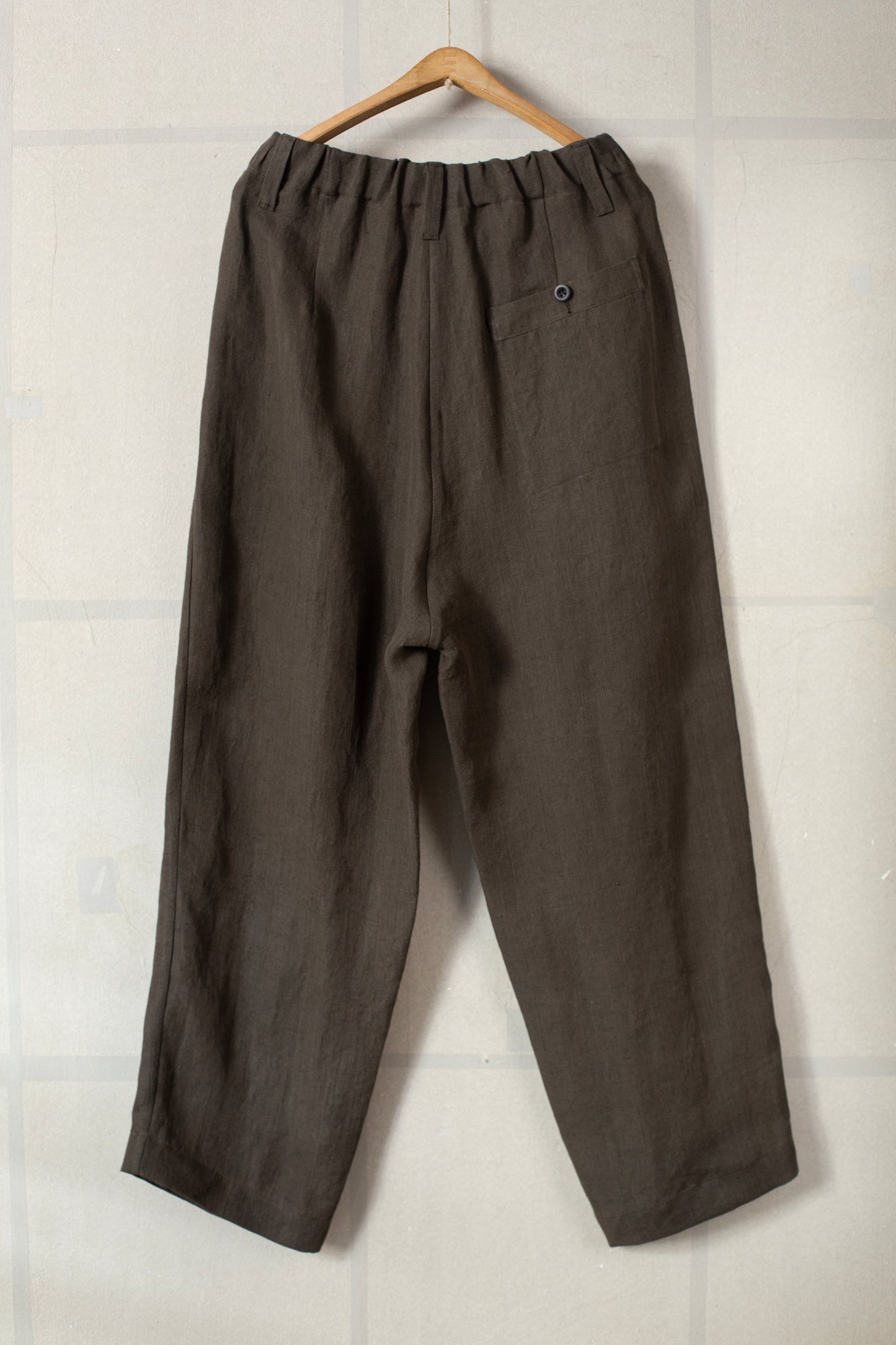 Elastic Pant in shale grey dobby weave hemp