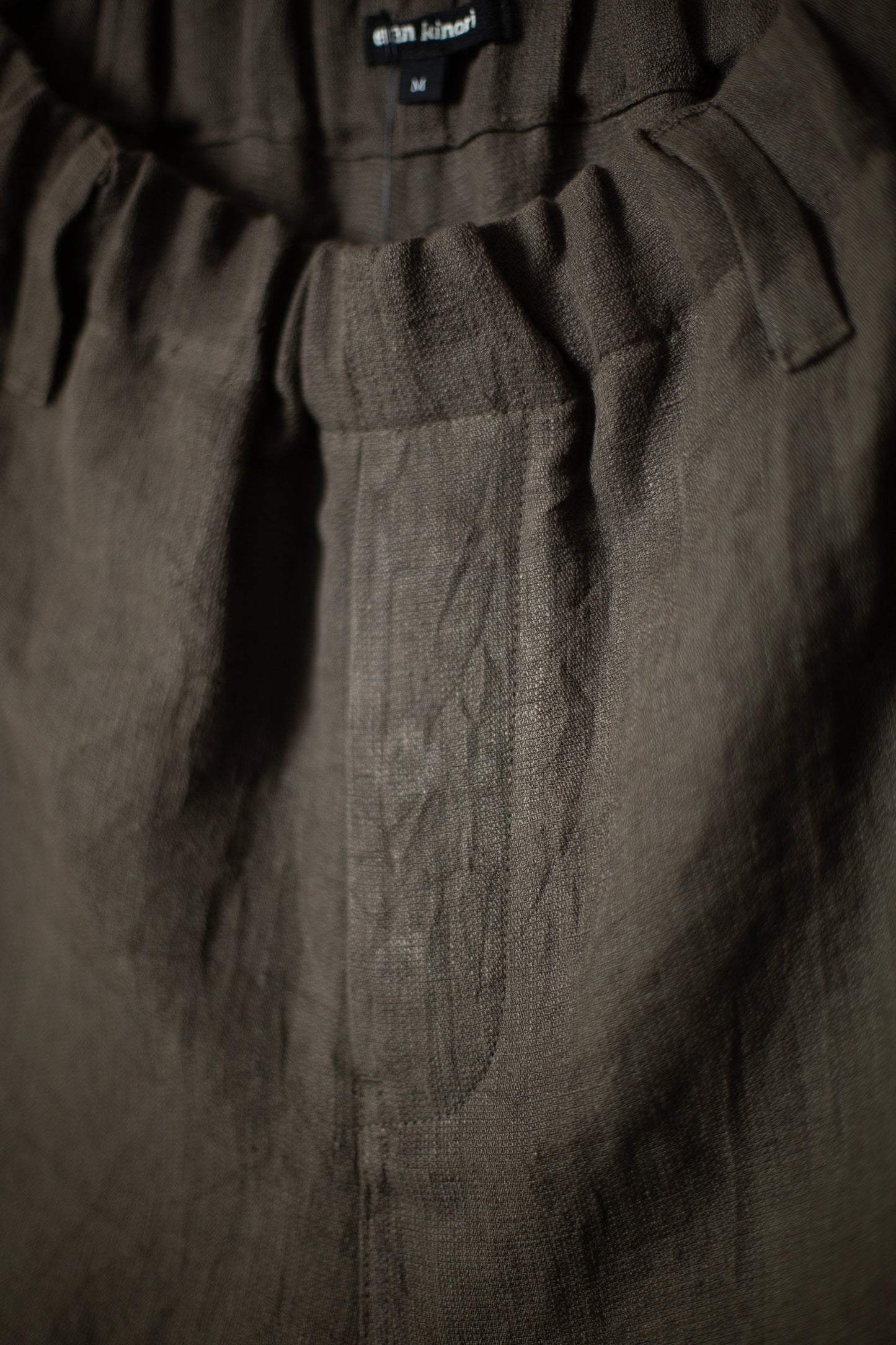 Elastic Pant in shale grey dobby weave hemp