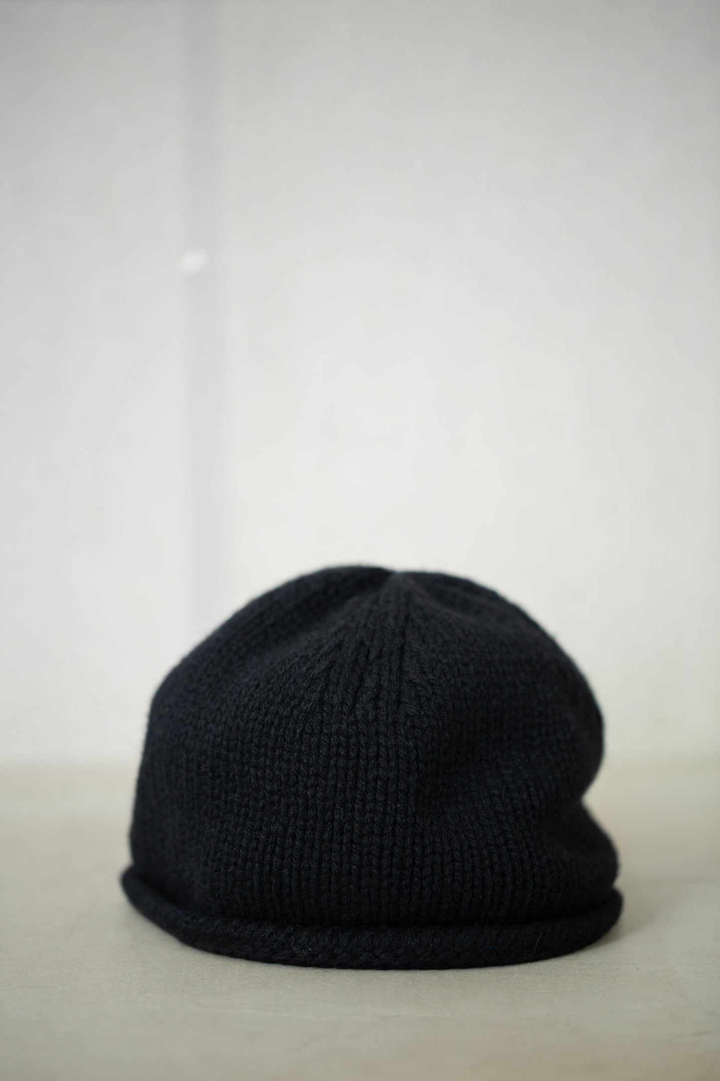 Black hand knitted beanie