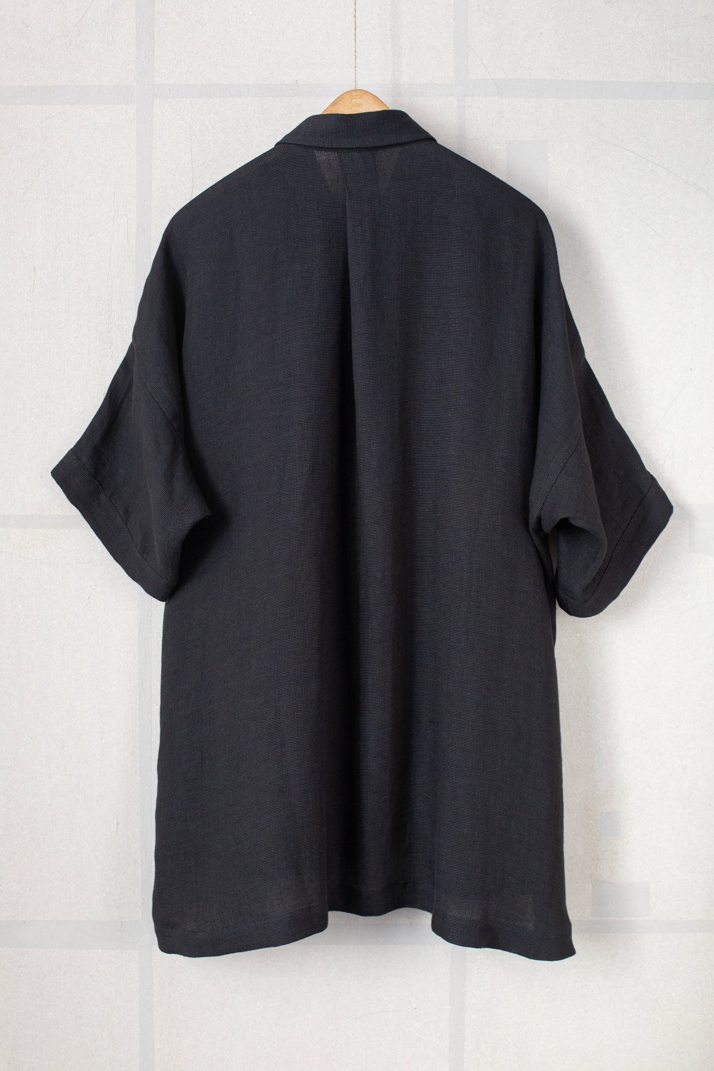 SHIRT#98 - LINEN MESH BLACK