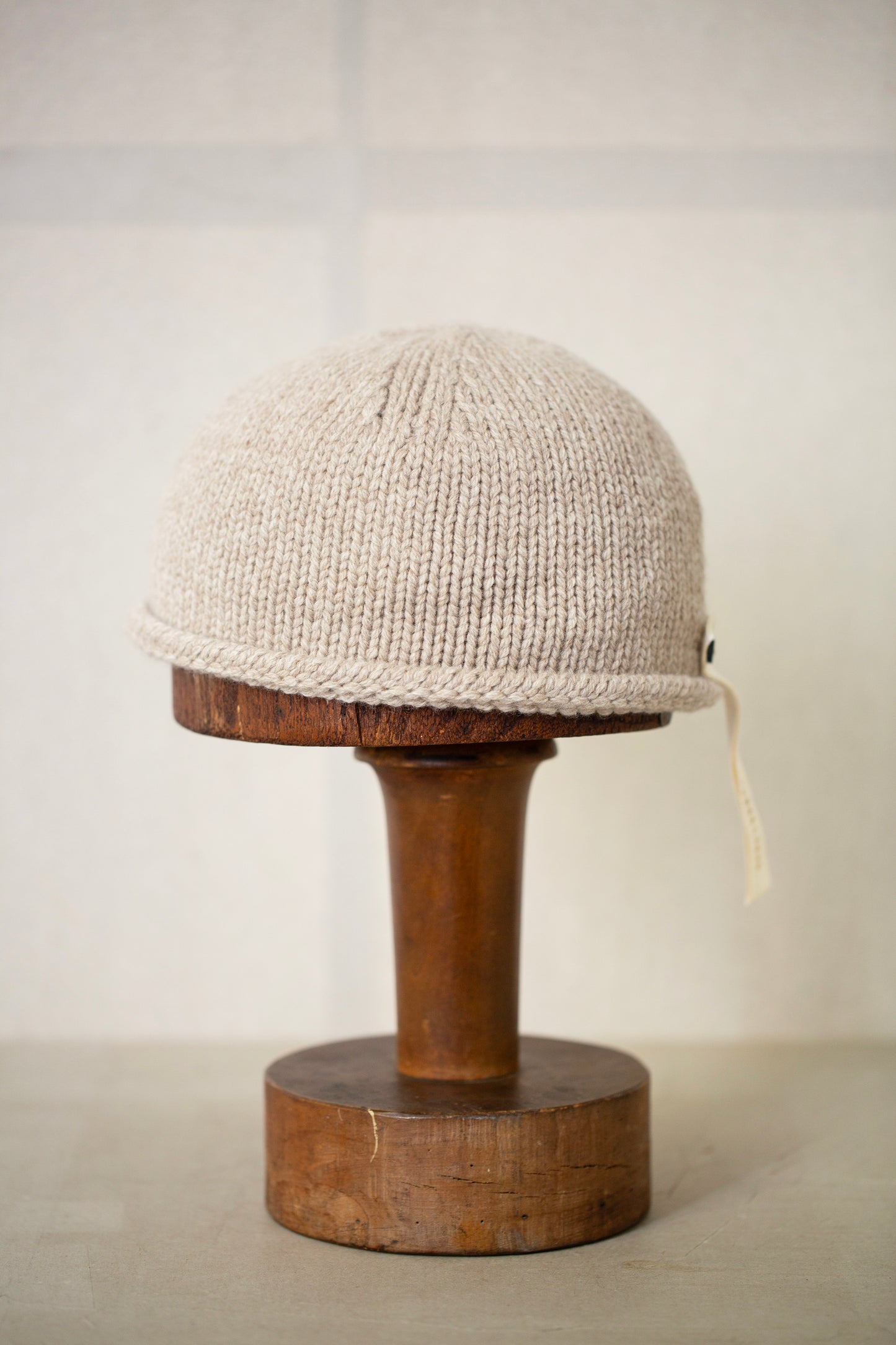 Almond hand knitted beanie