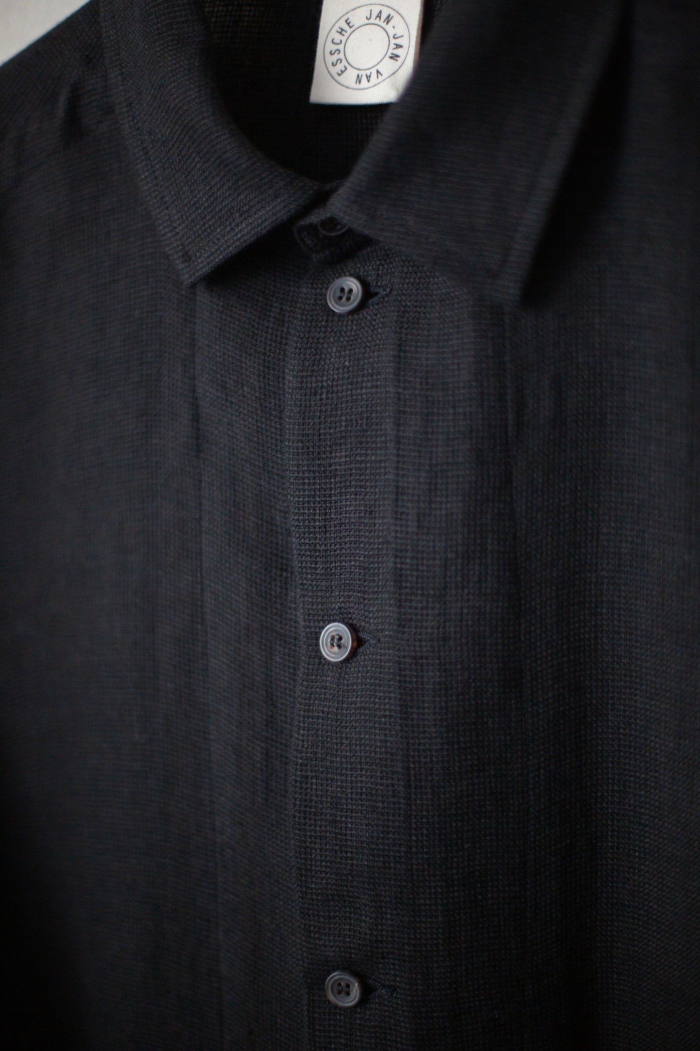 SHIRT#98 - LINEN MESH BLACK