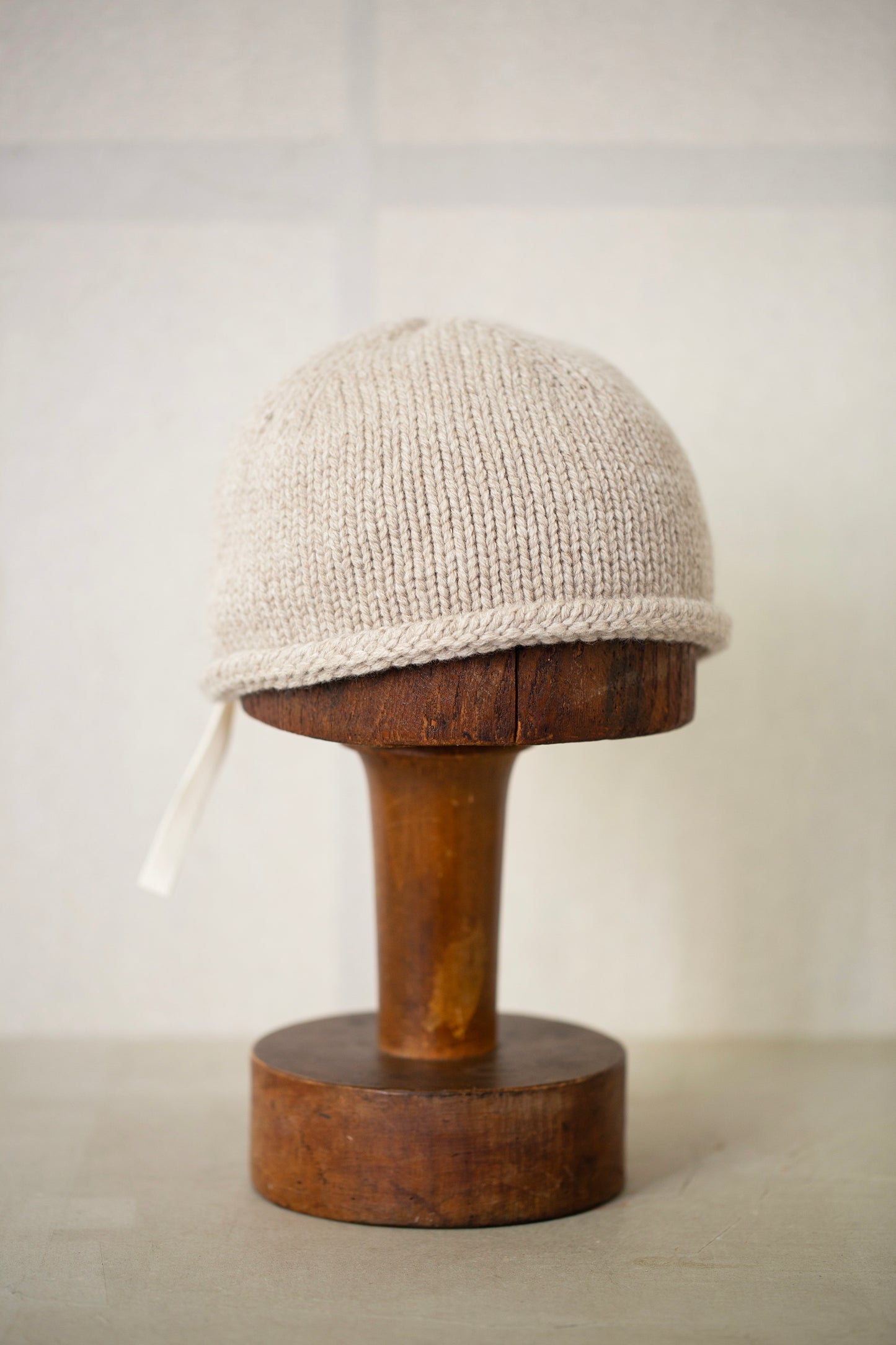 Almond hand knitted beanie