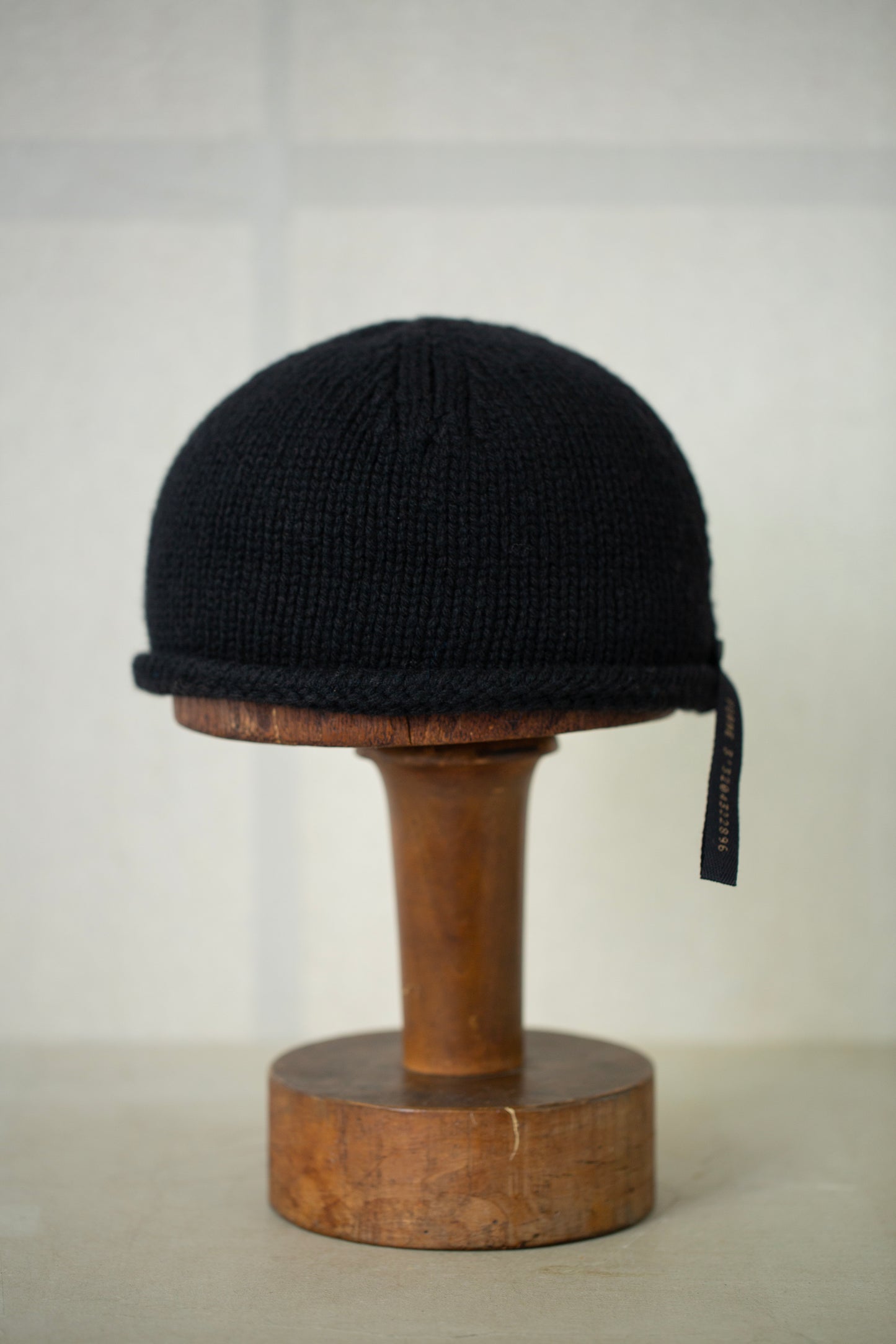 Black hand knitted beanie