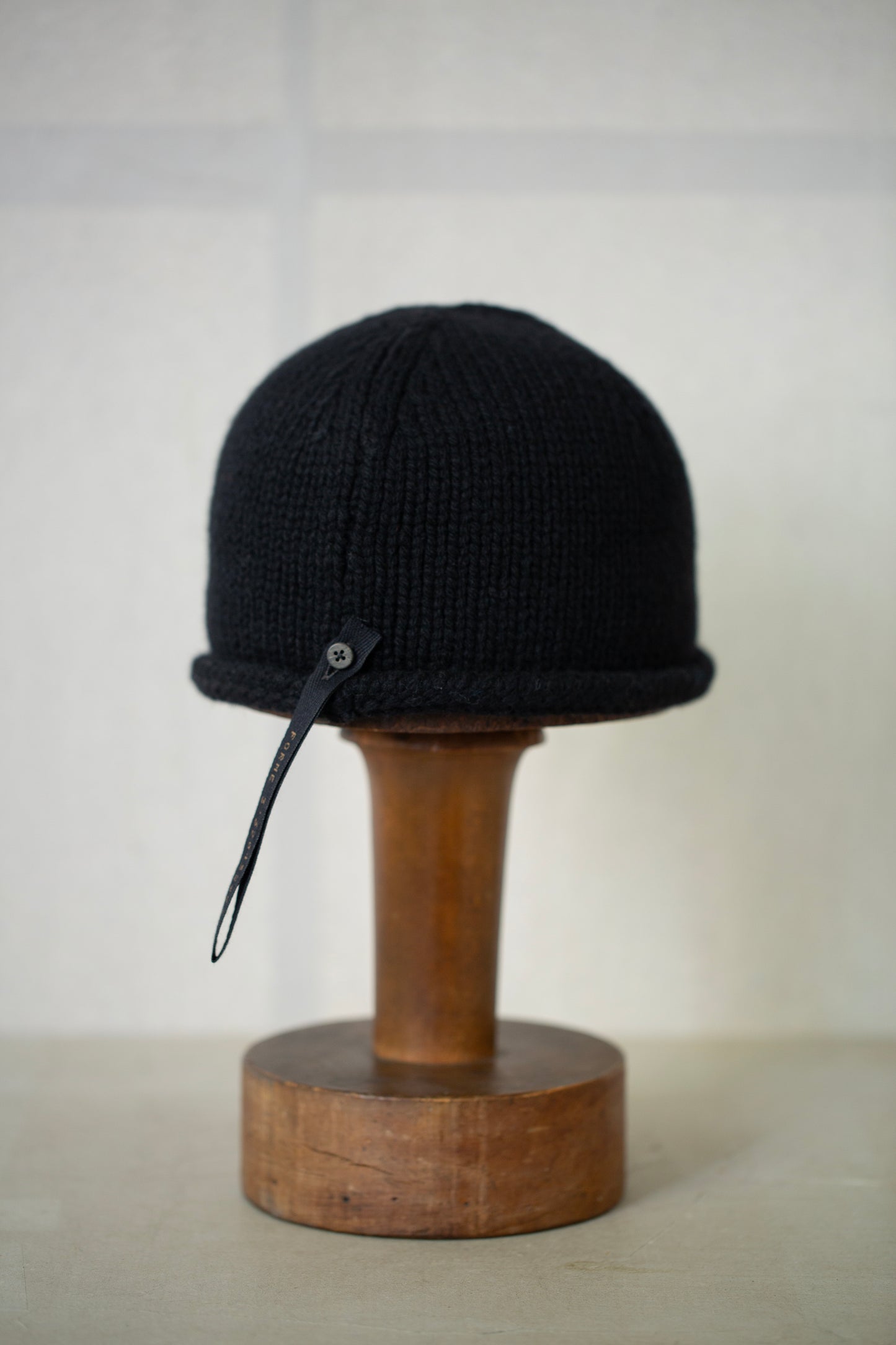 Black hand knitted beanie