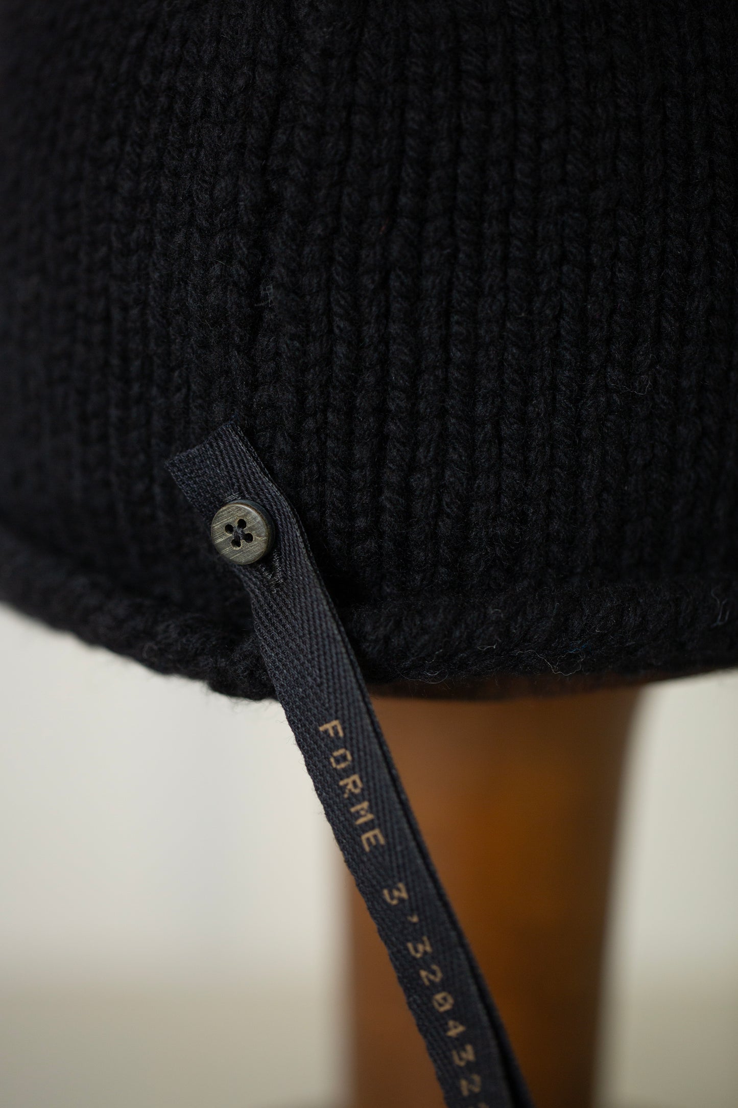 Black hand knitted beanie