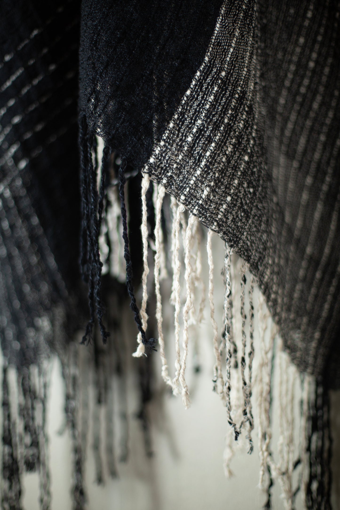 TUNIC#41 - HANDWOVEN BLACK AND WHITE