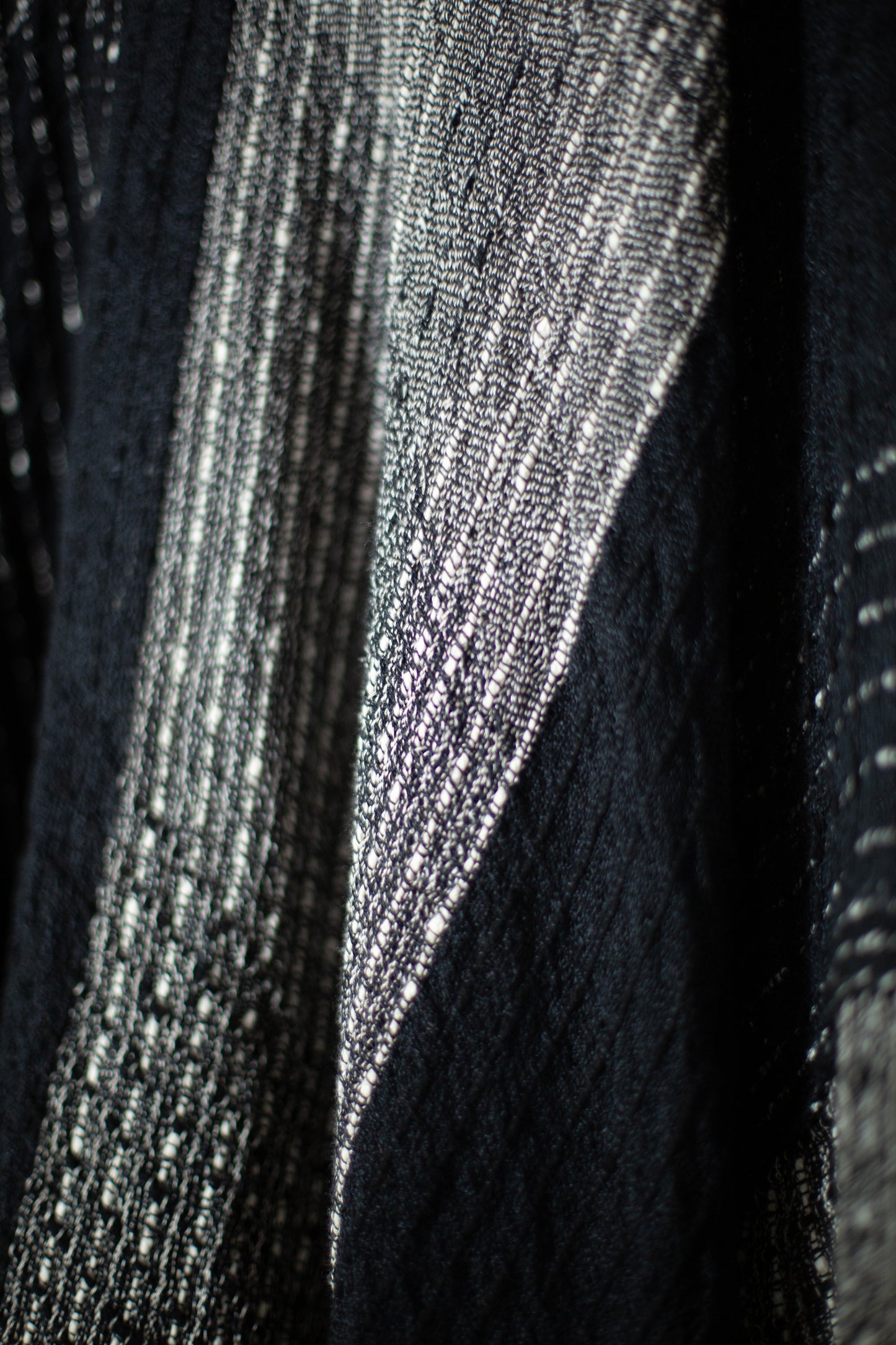 TUNIC#41 - HANDWOVEN BLACK AND WHITE