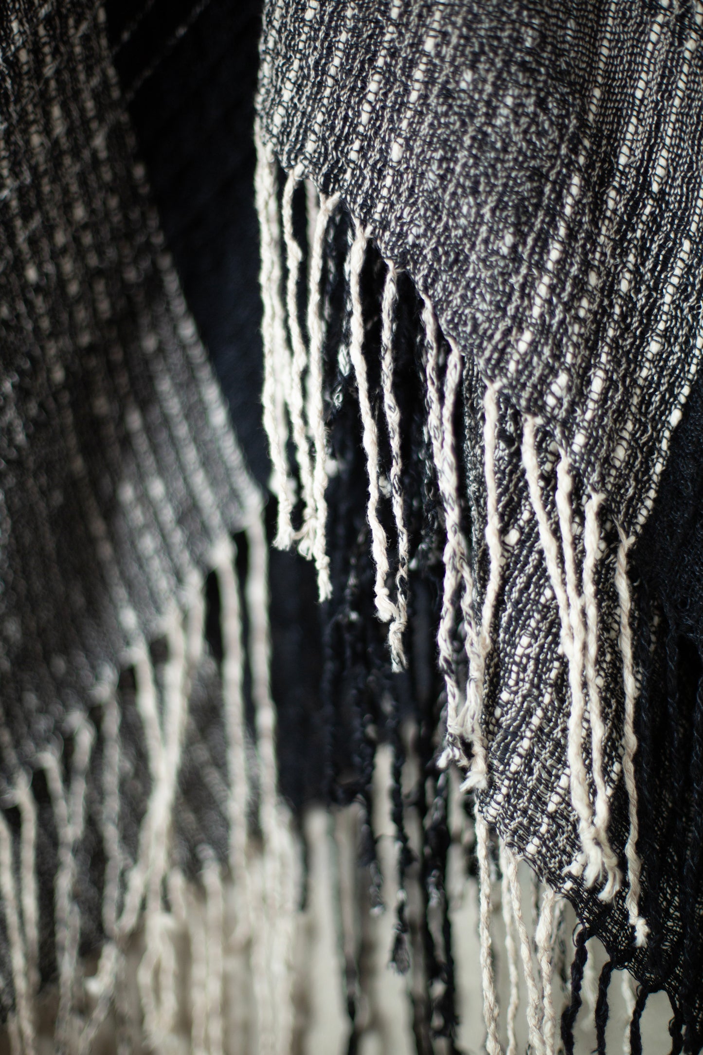 TUNIC#41 - HANDWOVEN BLACK AND WHITE