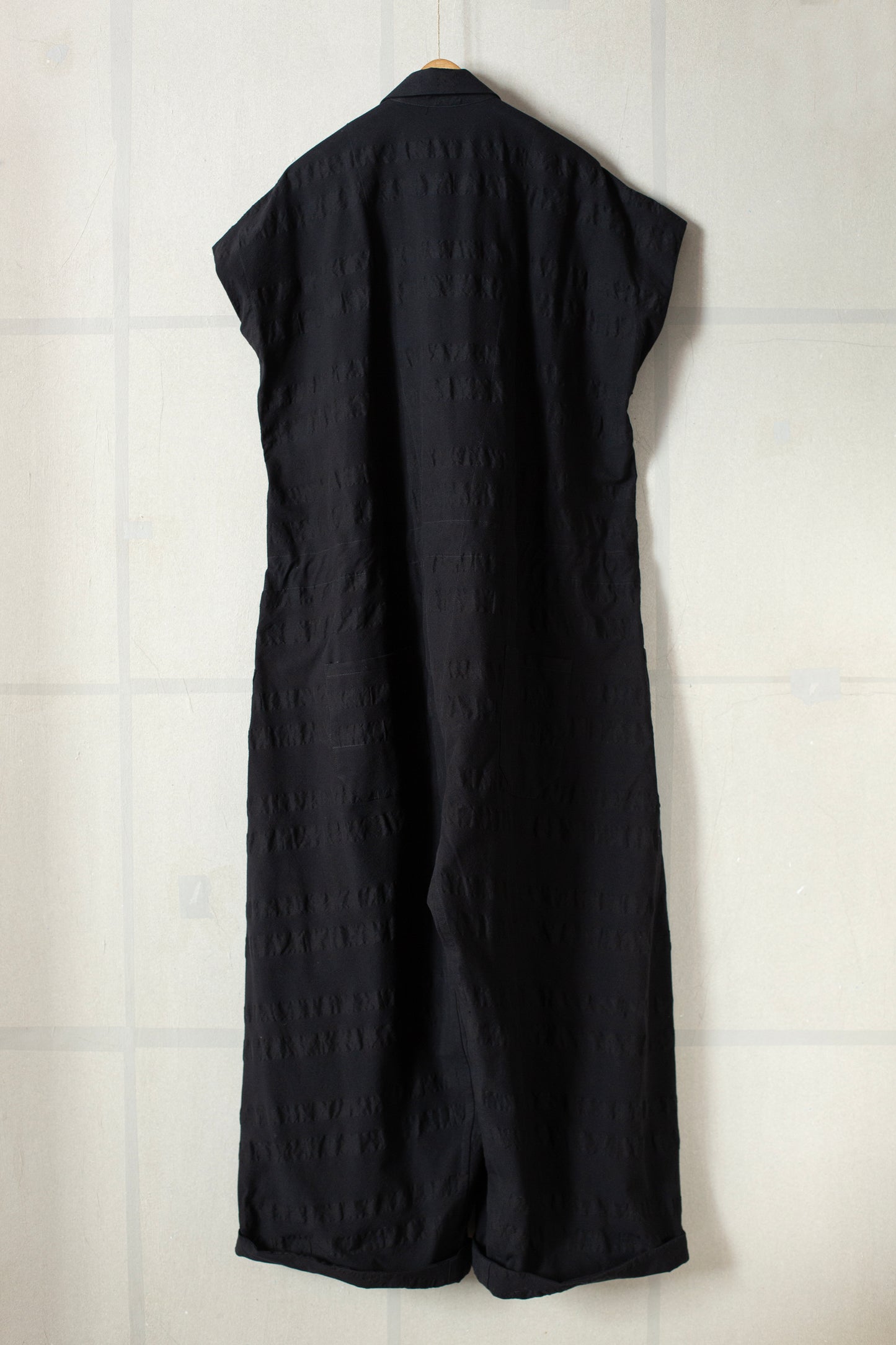 JUMPSUIT#12 - BROAD STRIPE CLOTH BLACK
