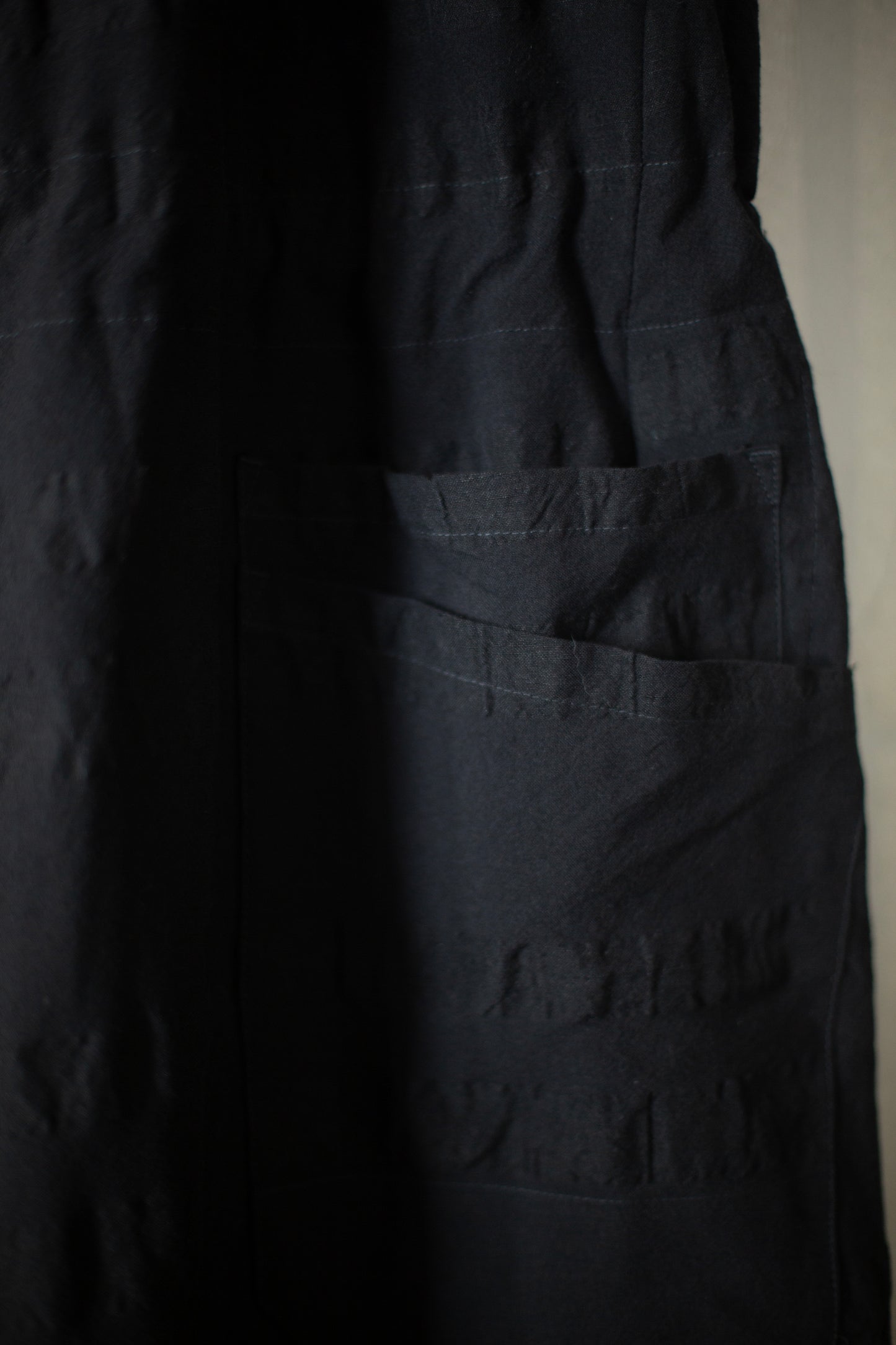 JUMPSUIT#12 - BROAD STRIPE CLOTH BLACK