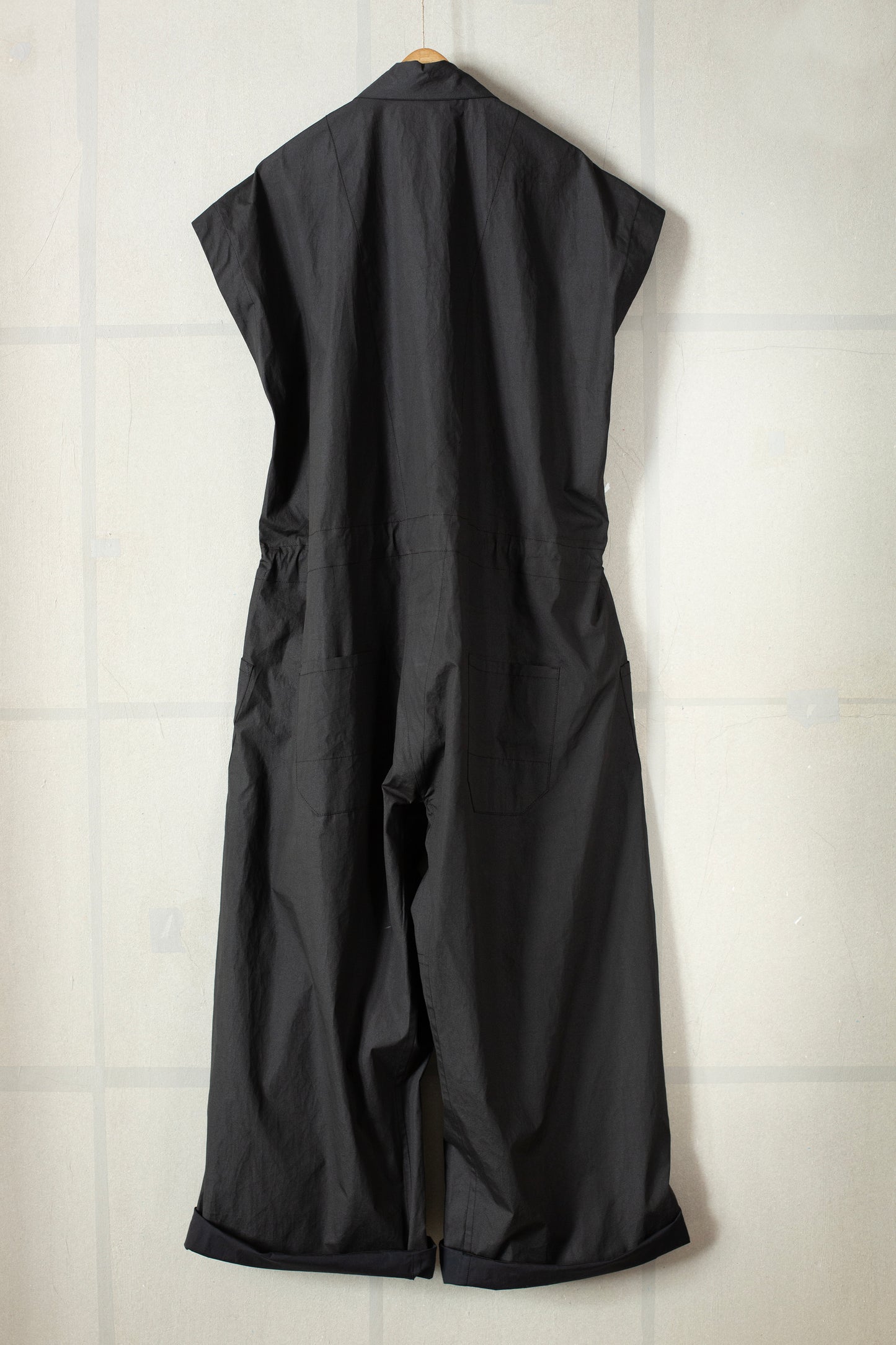 JUMPSUIT#12 - COATED CLOTH TAR BLACK