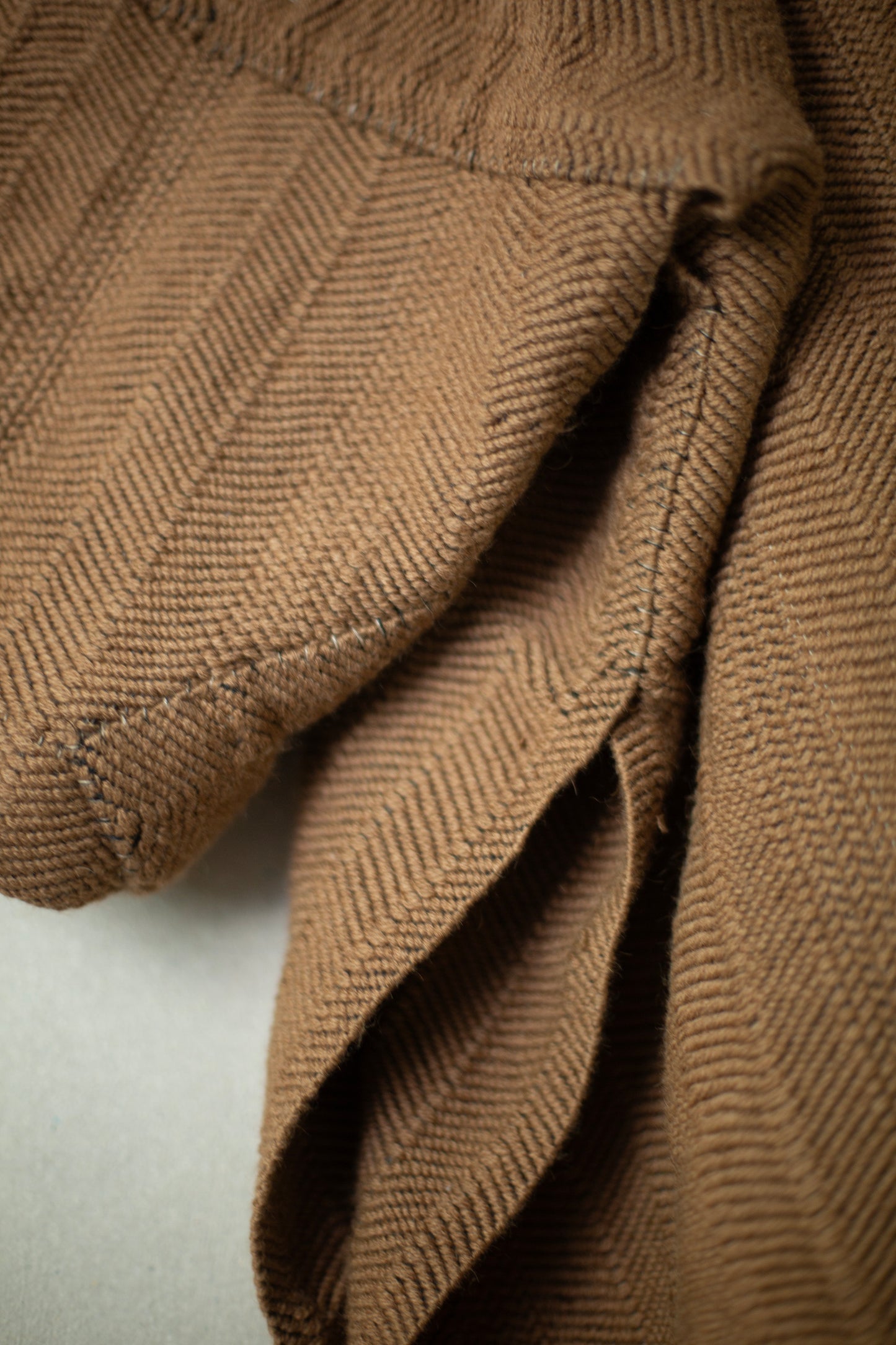 PONCHO#1 - HANDWOVEN CAMEL