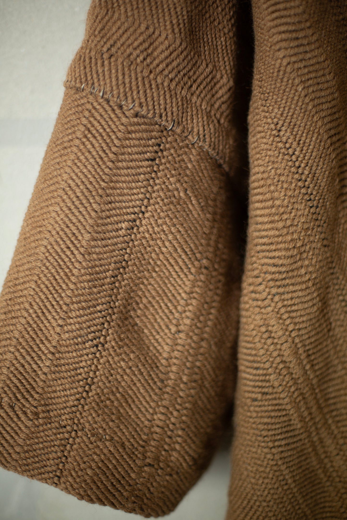 PONCHO#1 - HANDWOVEN CAMEL