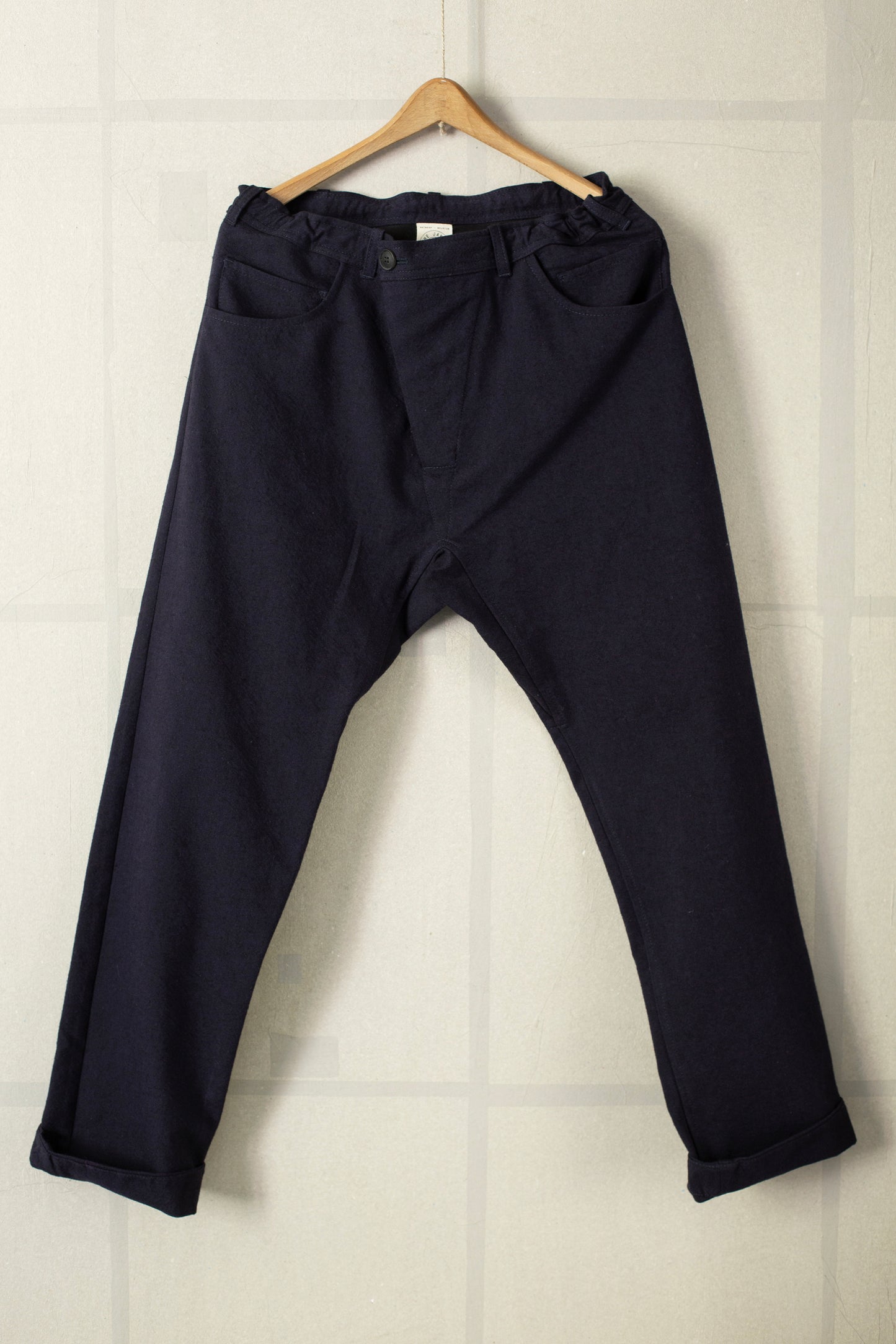 TROUSERS#70 - COTTON WOOL WASHED TWILL MIDNIGHT