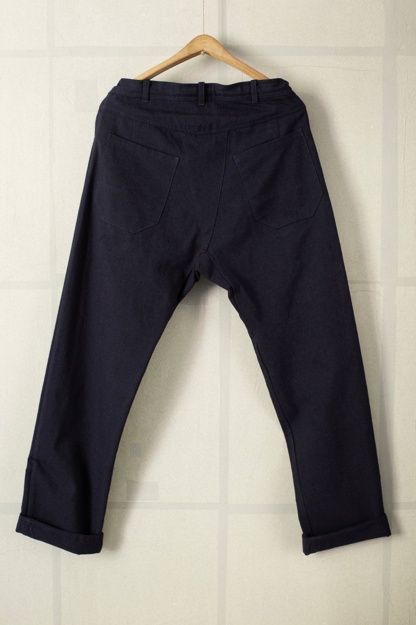TROUSERS#70 - COTTON WOOL WASHED TWILL MIDNIGHT
