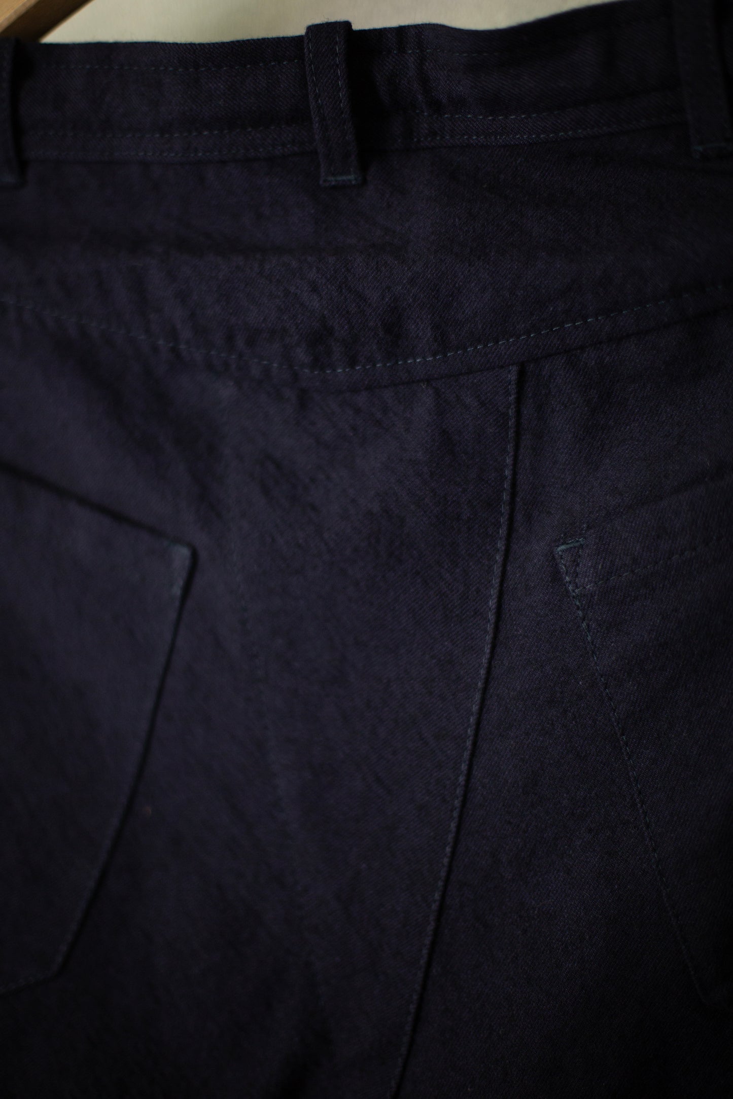 TROUSERS#70 - COTTON WOOL WASHED TWILL MIDNIGHT