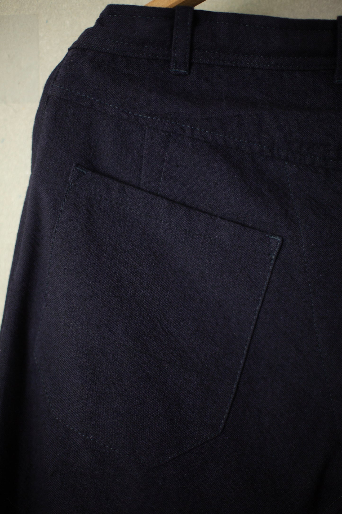 TROUSERS#70 - COTTON WOOL WASHED TWILL MIDNIGHT