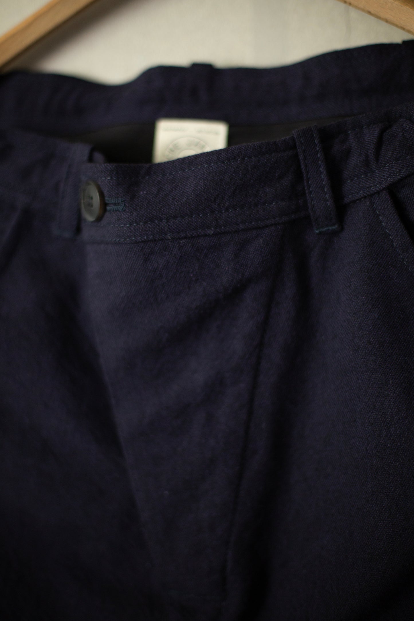 TROUSERS#70 - COTTON WOOL WASHED TWILL MIDNIGHT