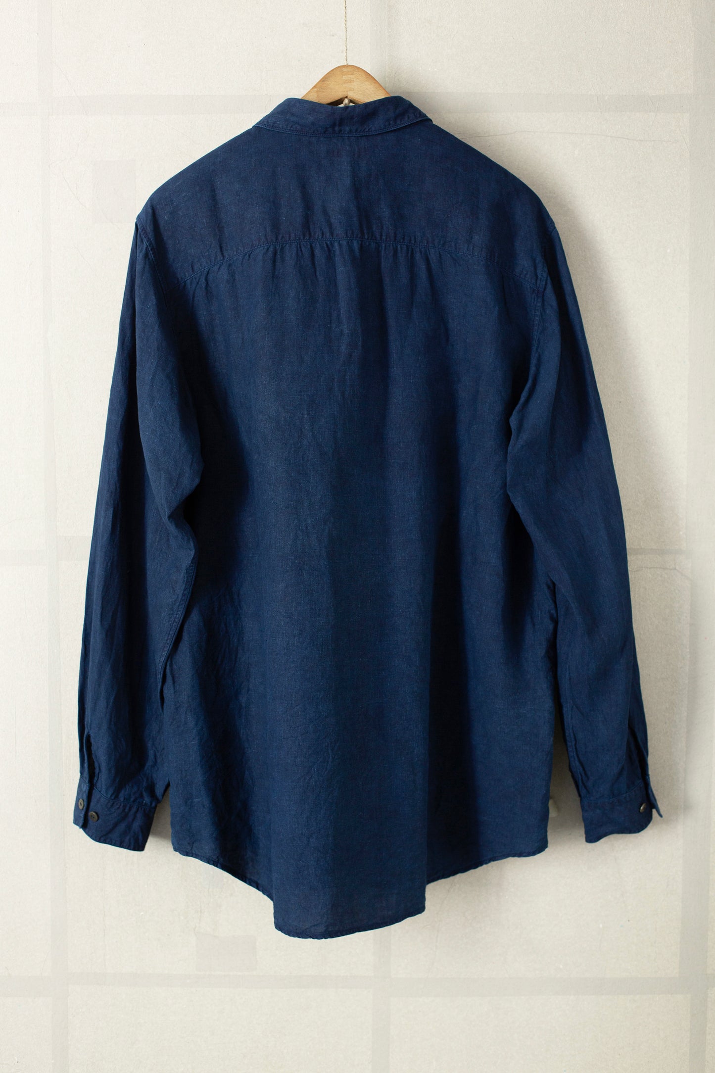 large shirt in dark natural indigo high density hemp