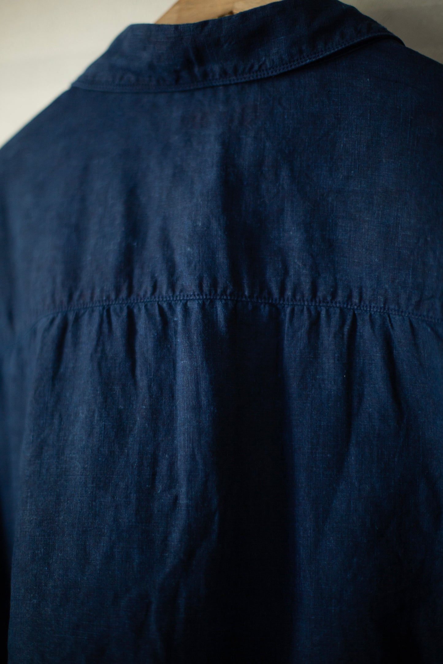 large shirt in dark natural indigo high density hemp