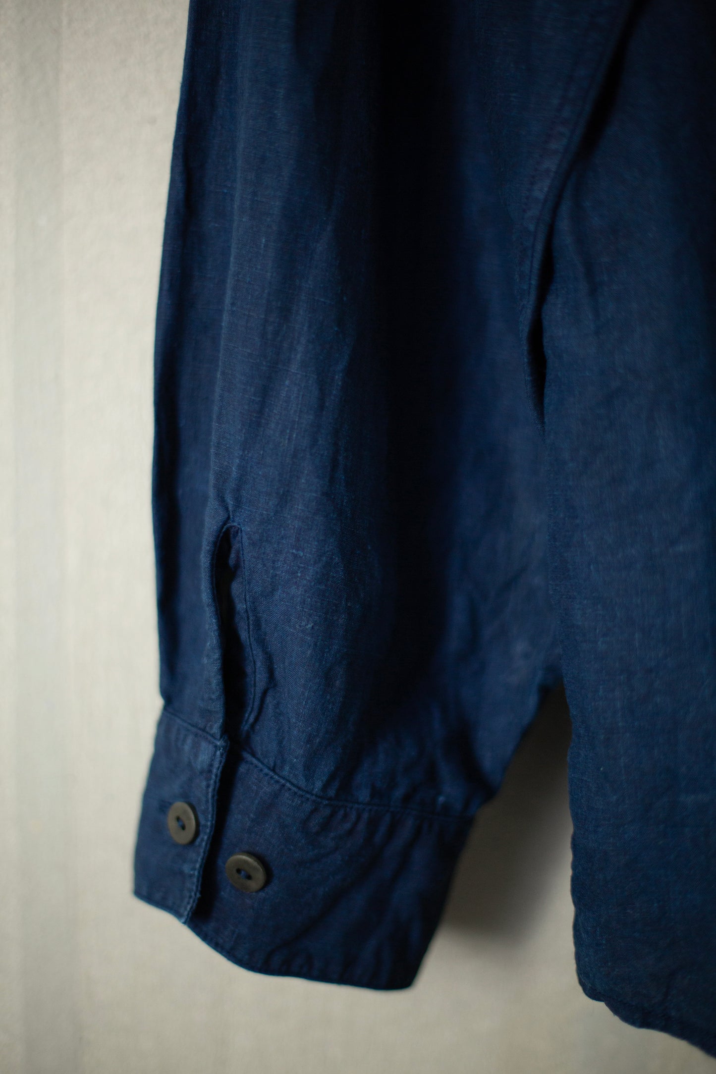 large shirt in dark natural indigo high density hemp