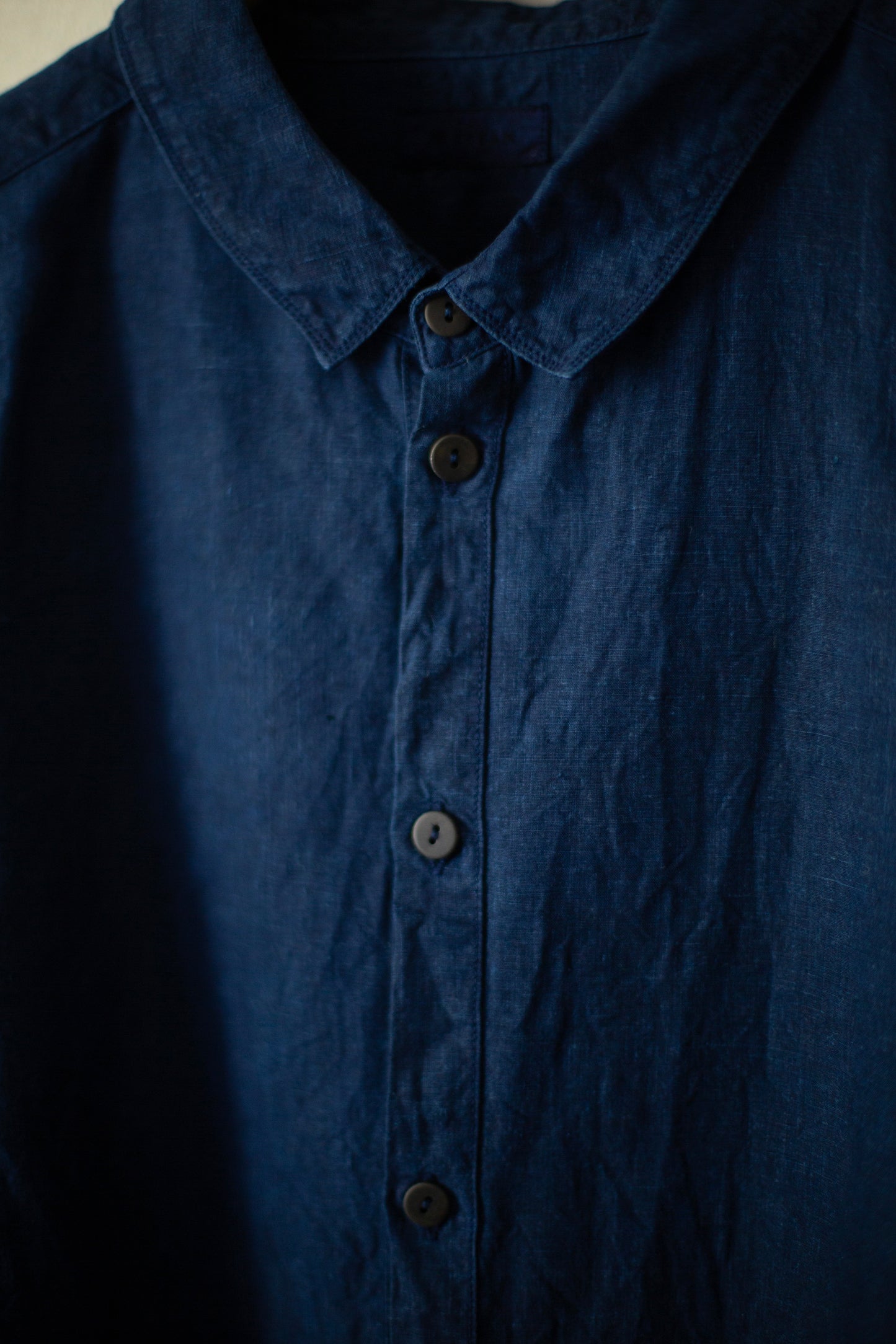 large shirt in dark natural indigo high density hemp