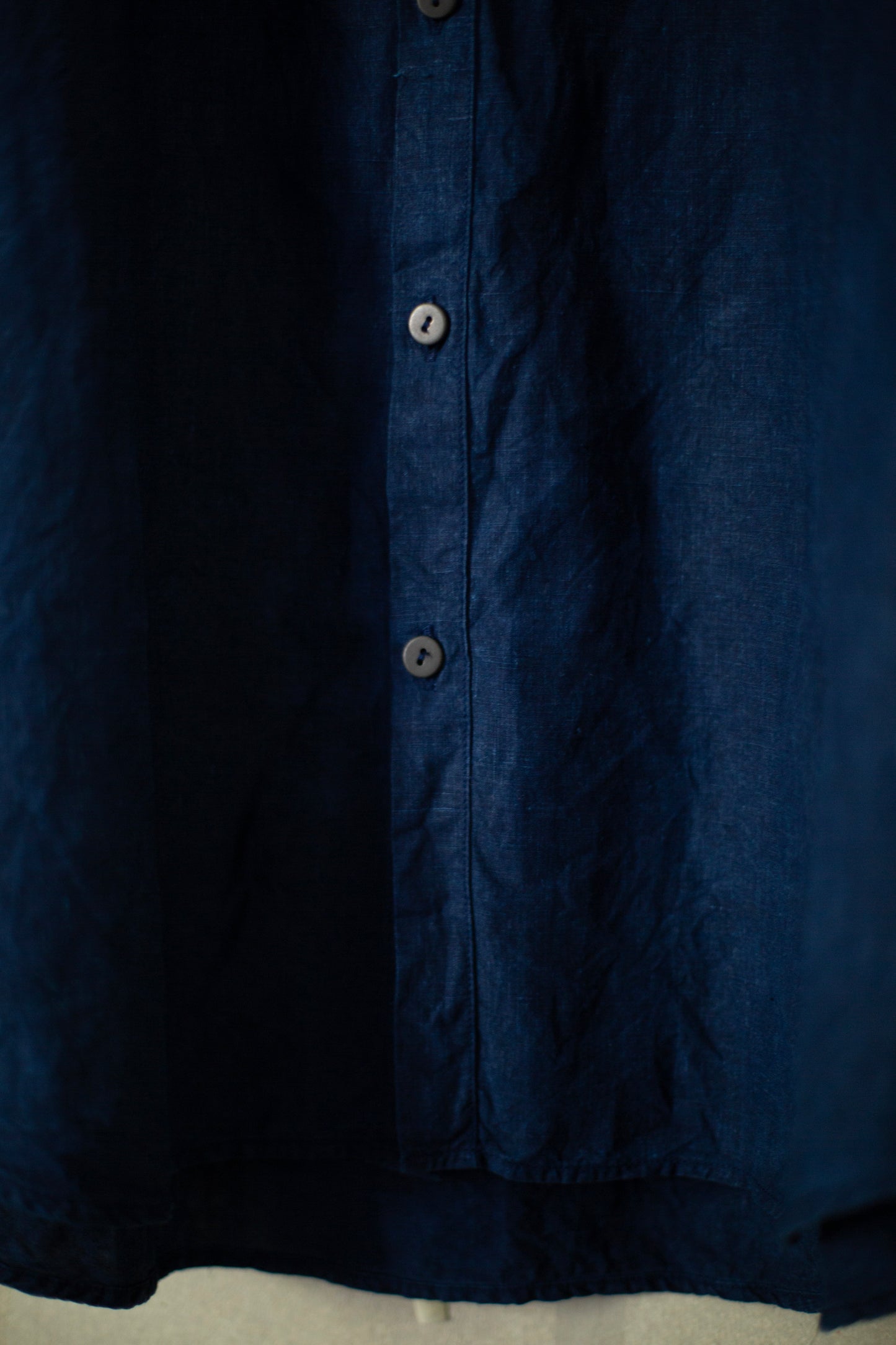large shirt in dark natural indigo high density hemp