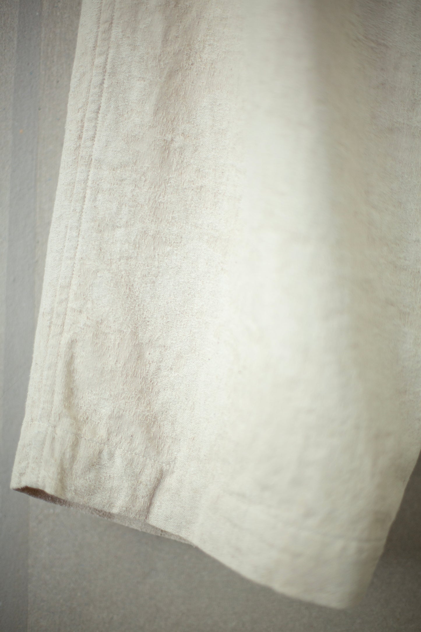 loose pants in natural white silk cotton linen jacquard