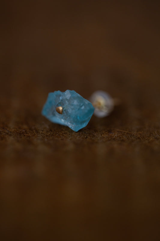 Rough Apatite earring