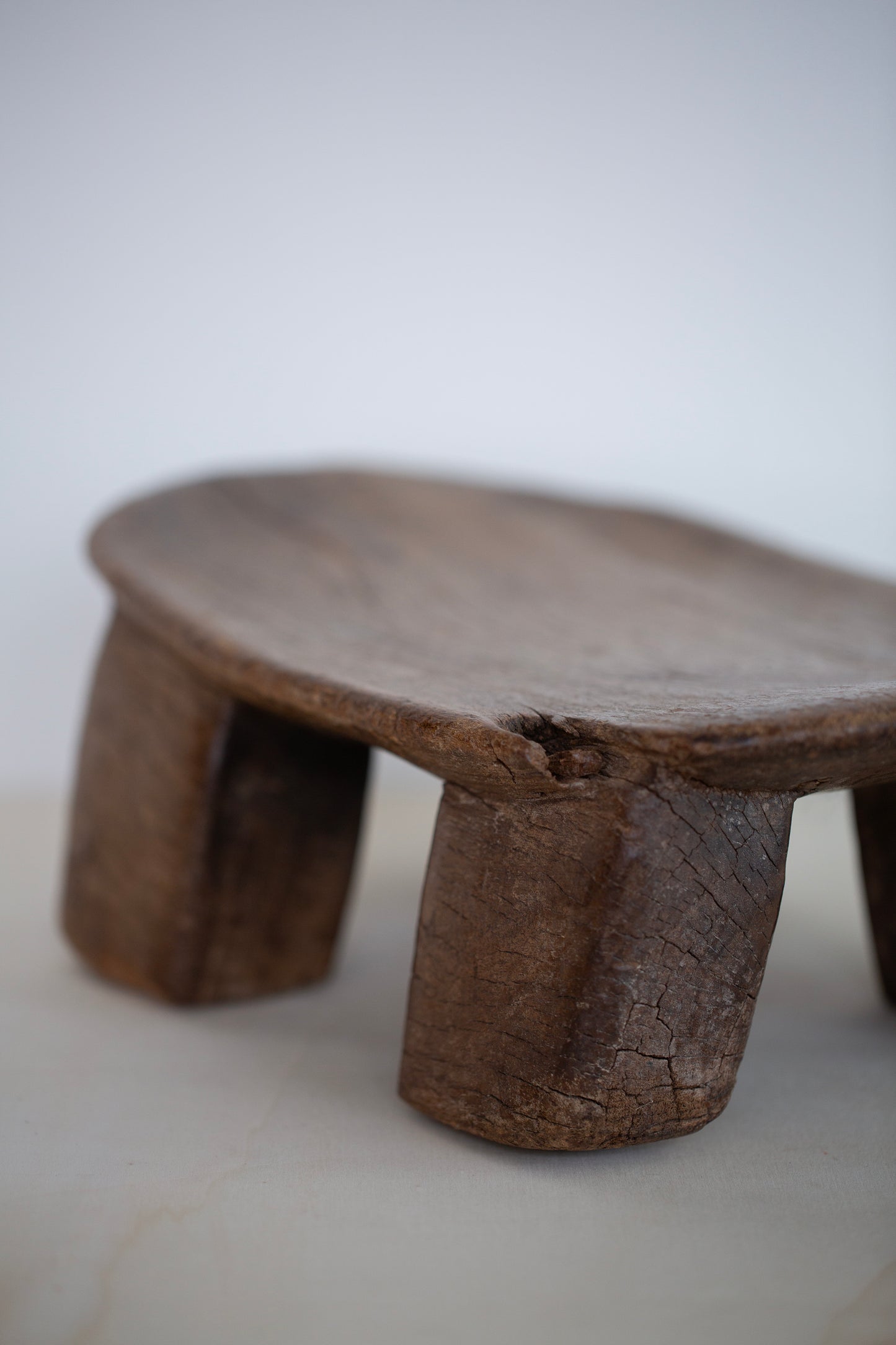 Hand carved Senofu wooden stool