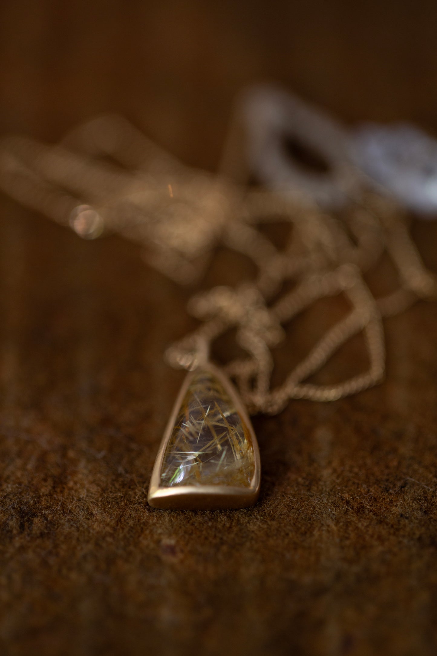 Rutile quartz necklace