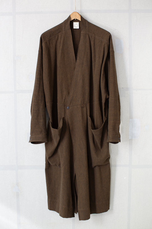 SHIRT#116 - OCHRE HEMP SILK NAPPY CLOTH
