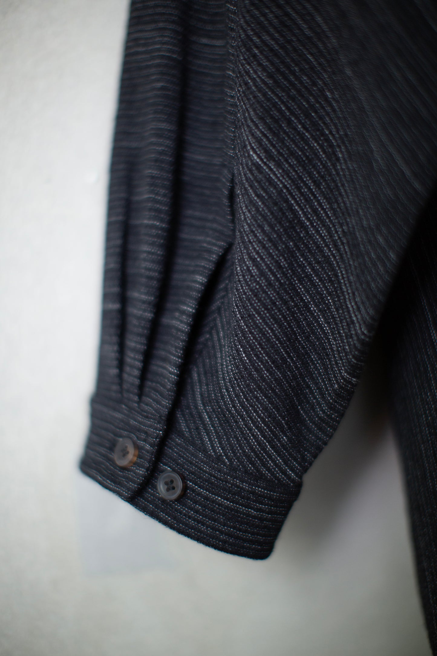 SHIRT#116 - STRIPED WOOL COTTON CLOTH