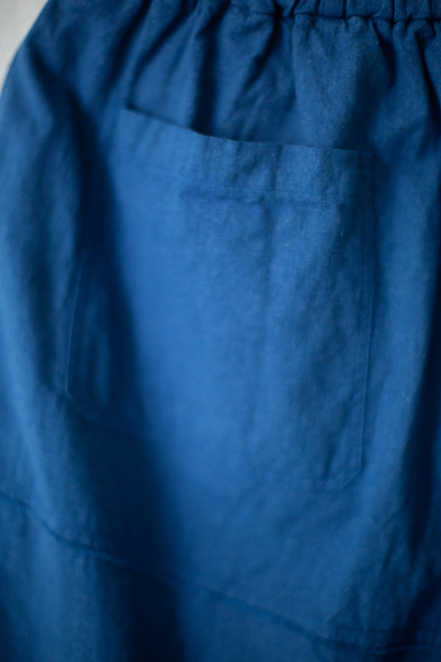 Panelled Loose Summer Trousers in Indigo Bamboo Cotton