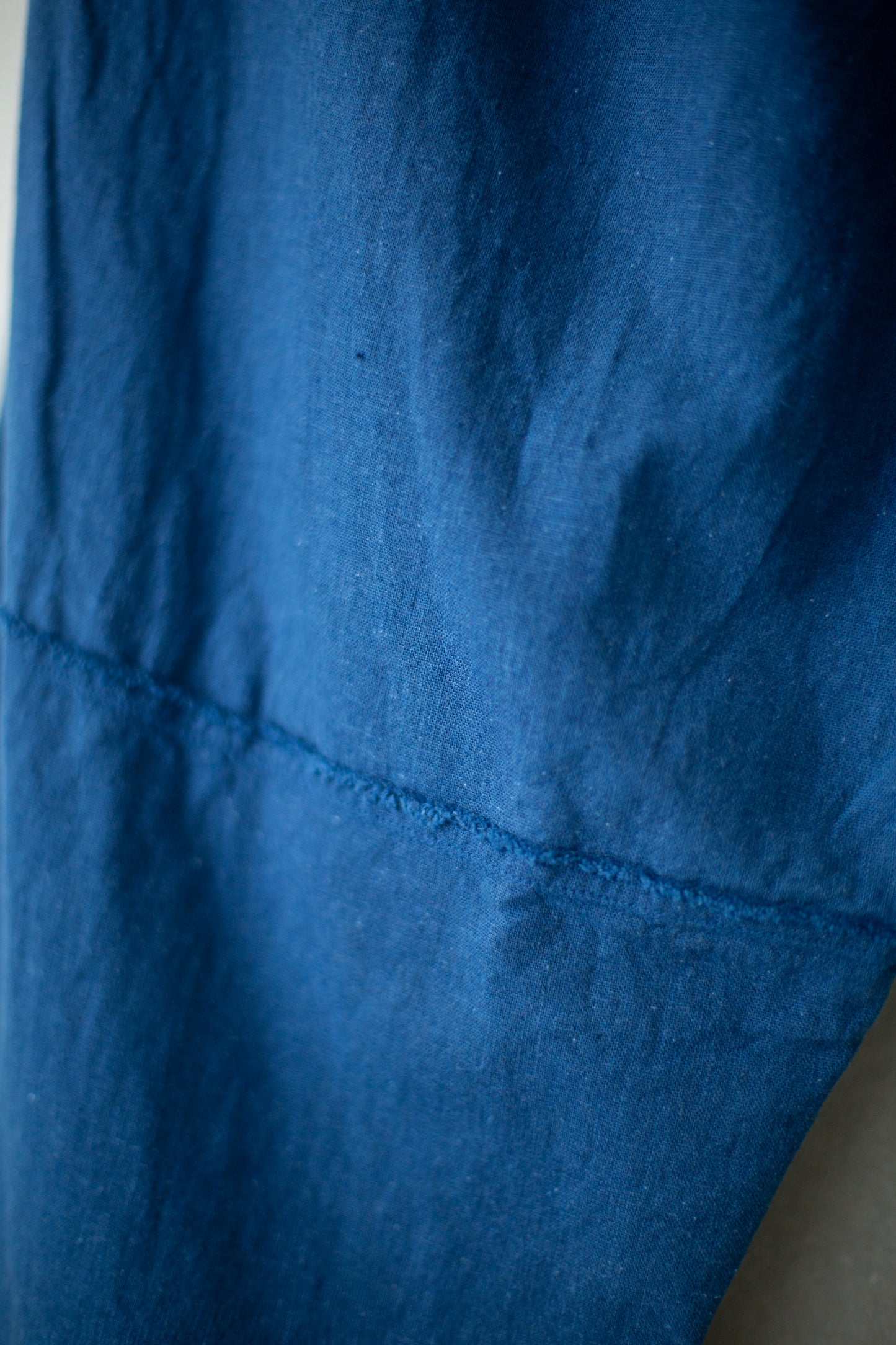 Panelled Loose Summer Trousers in Indigo Bamboo Cotton