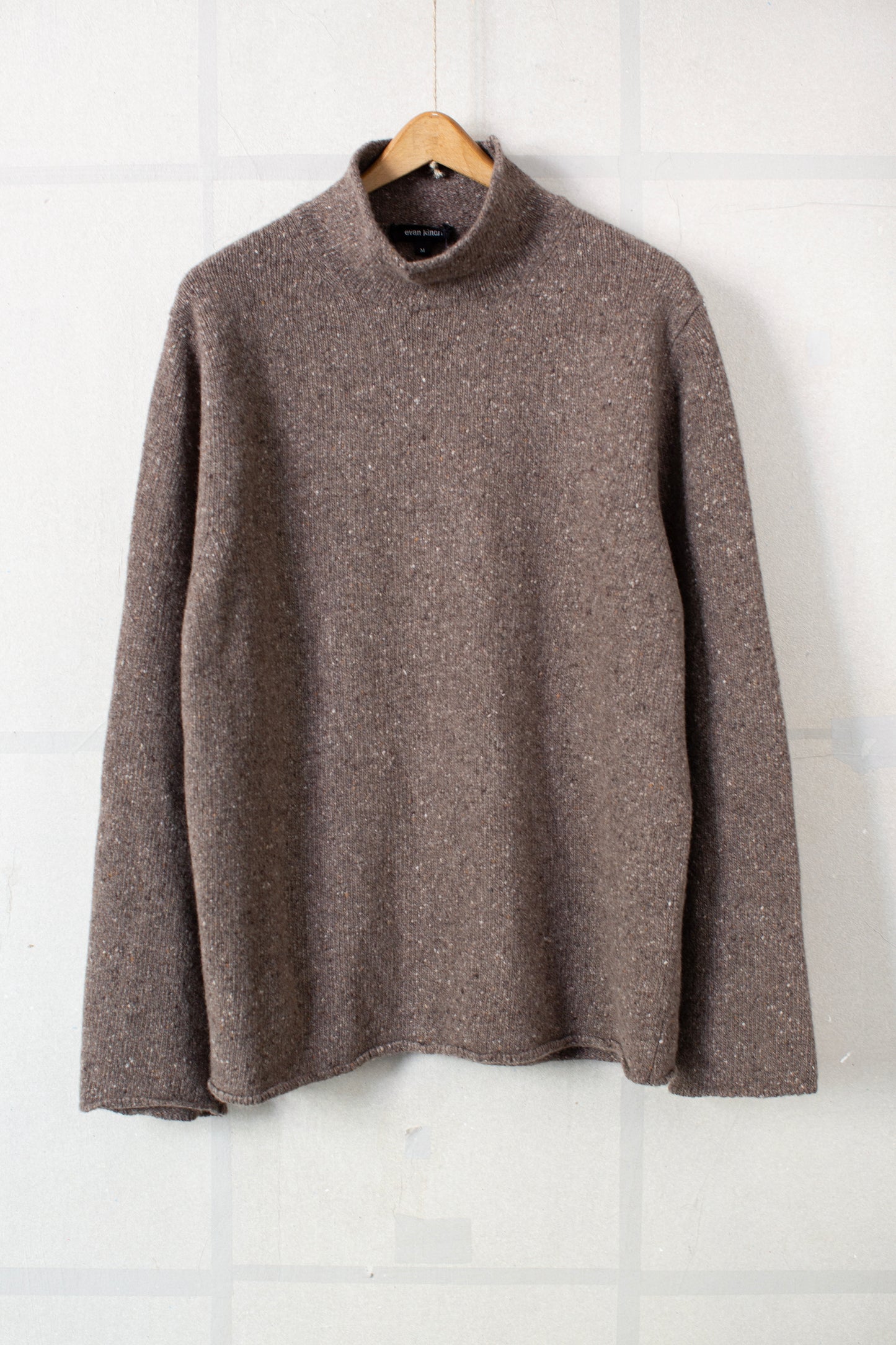 Rollneck Sweater in Light Brown Cashmere/Wool Tweed