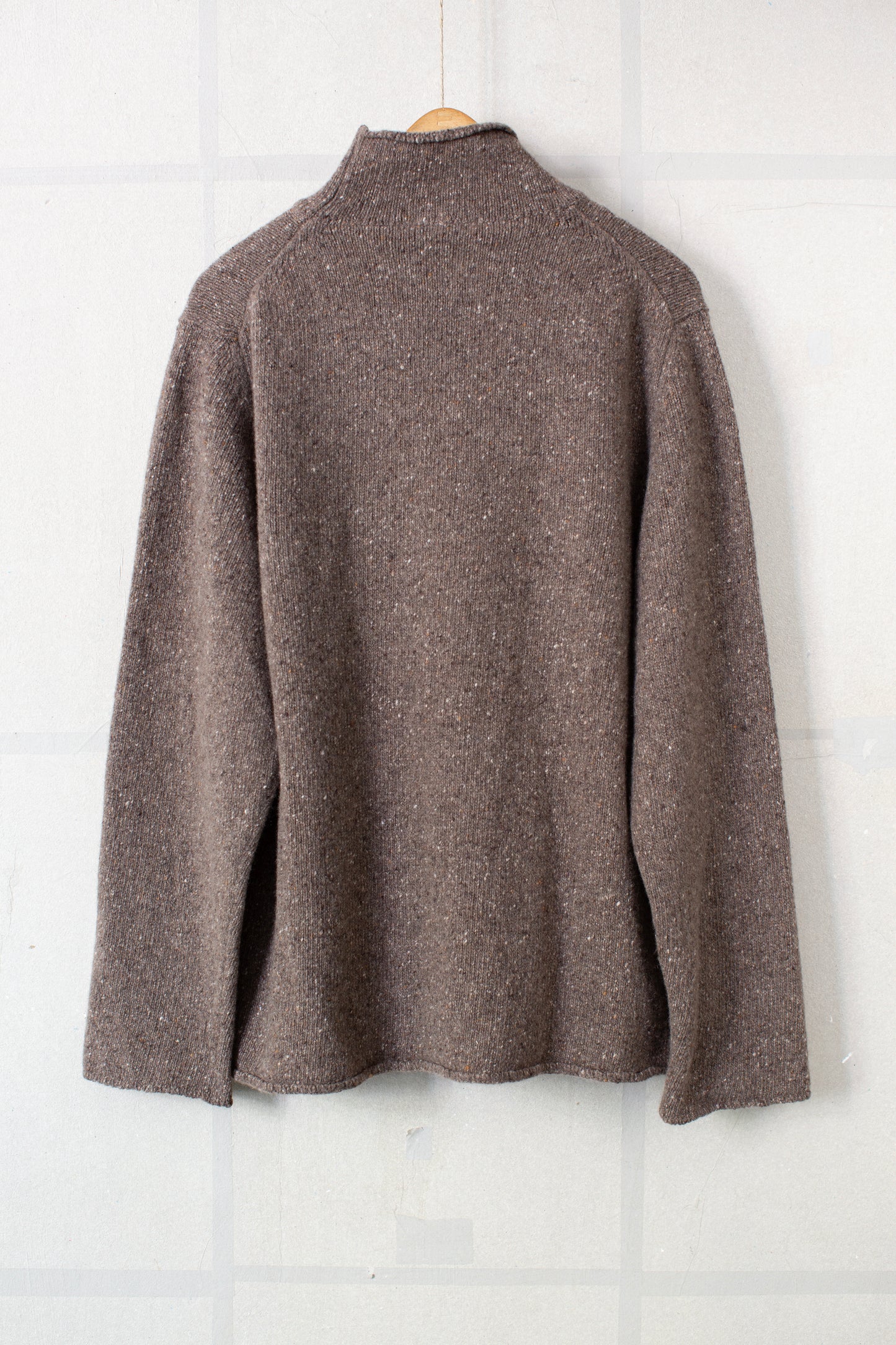 Rollneck Sweater in Light Brown Cashmere/Wool Tweed