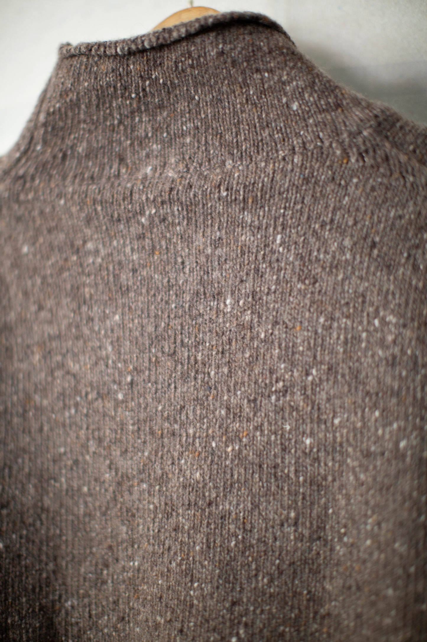 Rollneck Sweater in Light Brown Cashmere/Wool Tweed