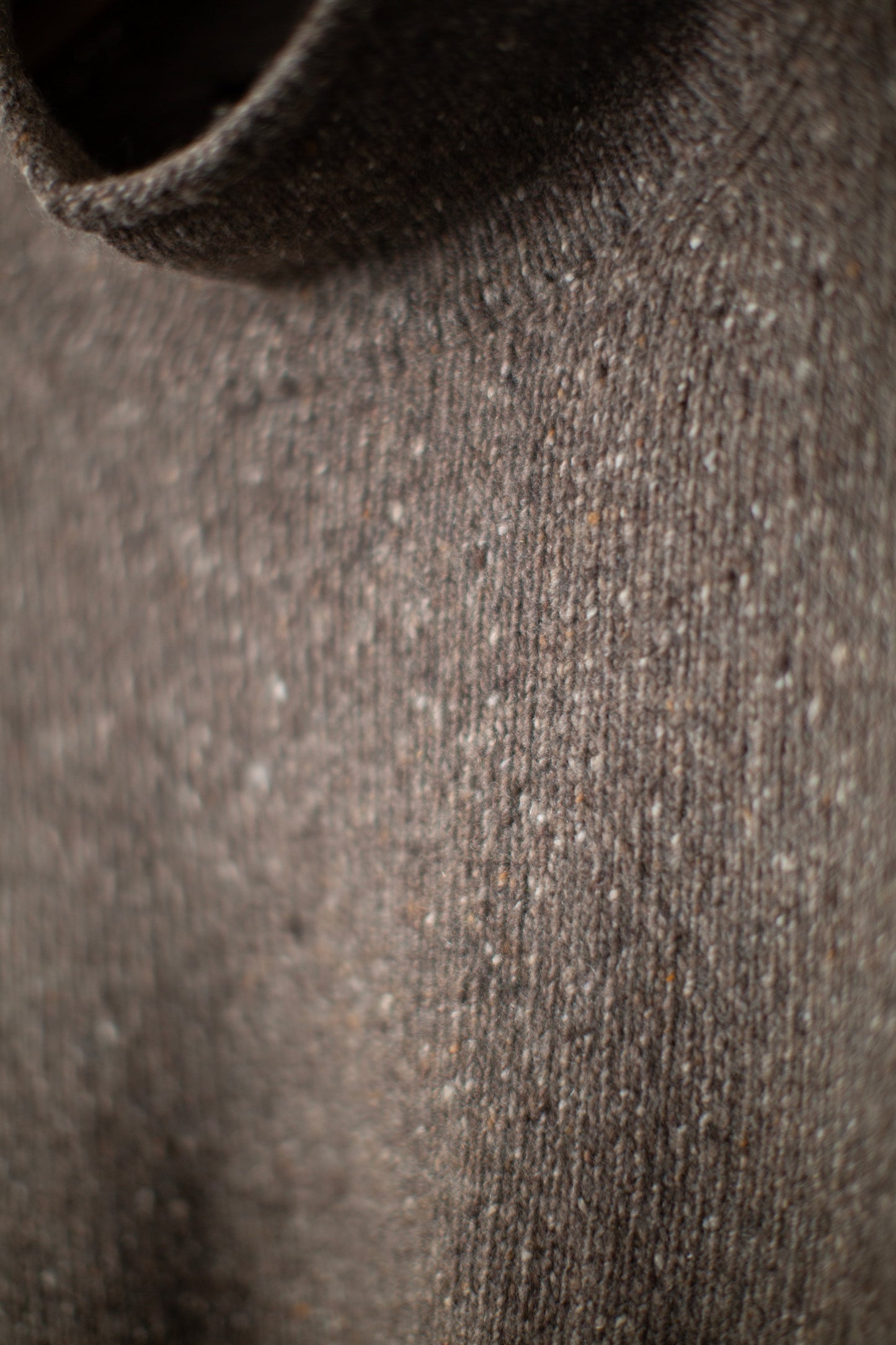 Rollneck Sweater in Light Brown Cashmere/Wool Tweed