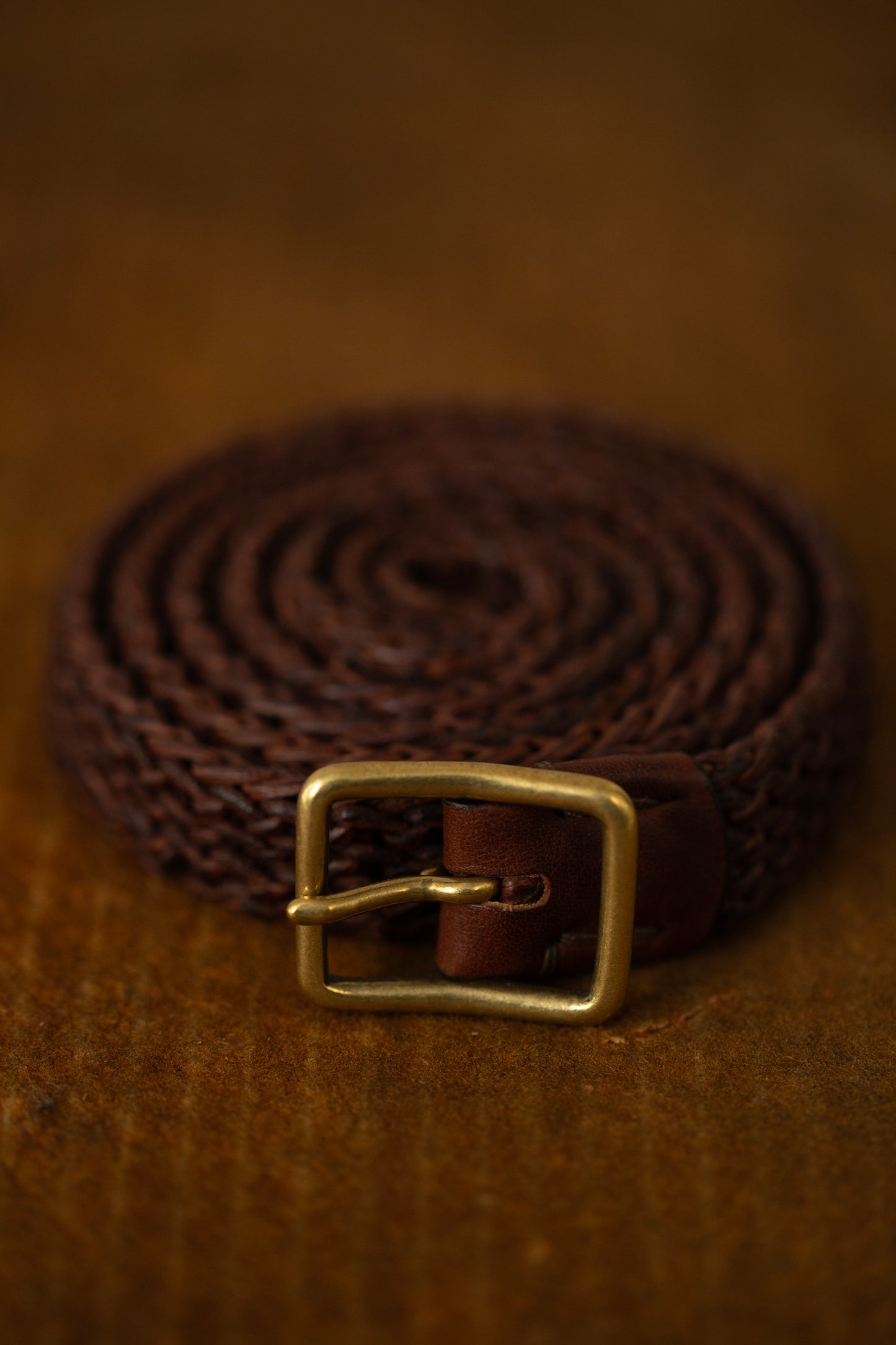 Brown Hand Knitted horse Leather Belt