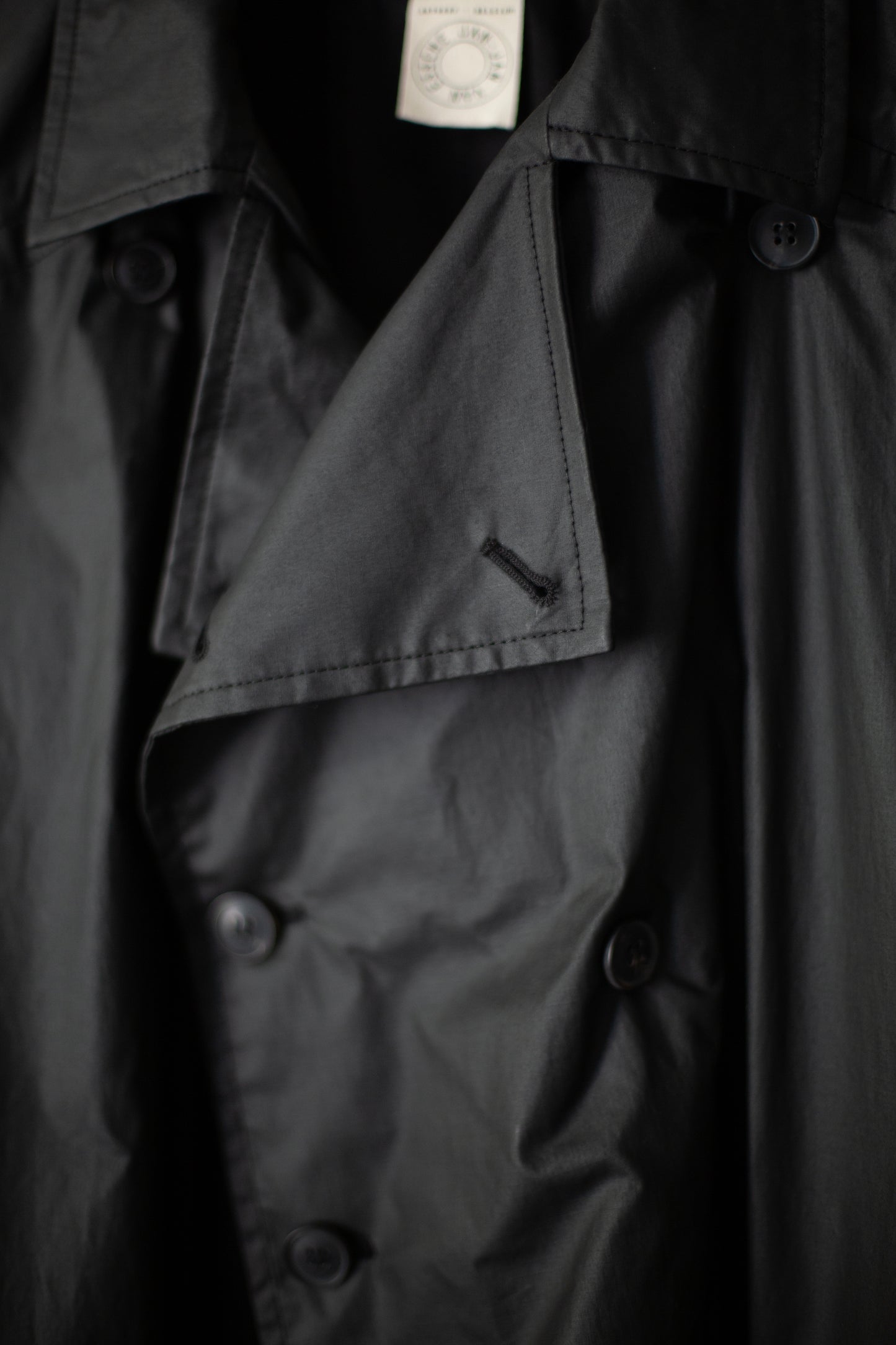 COAT#31 - COATED COTTON RIBSTOP OFF BLACK