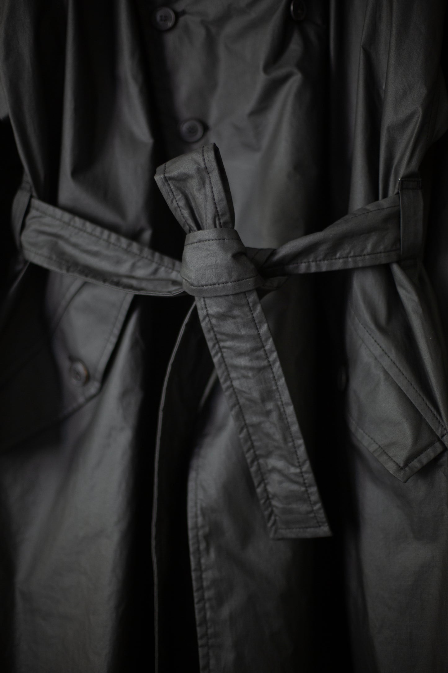 COAT#31 - COATED COTTON RIBSTOP OFF BLACK